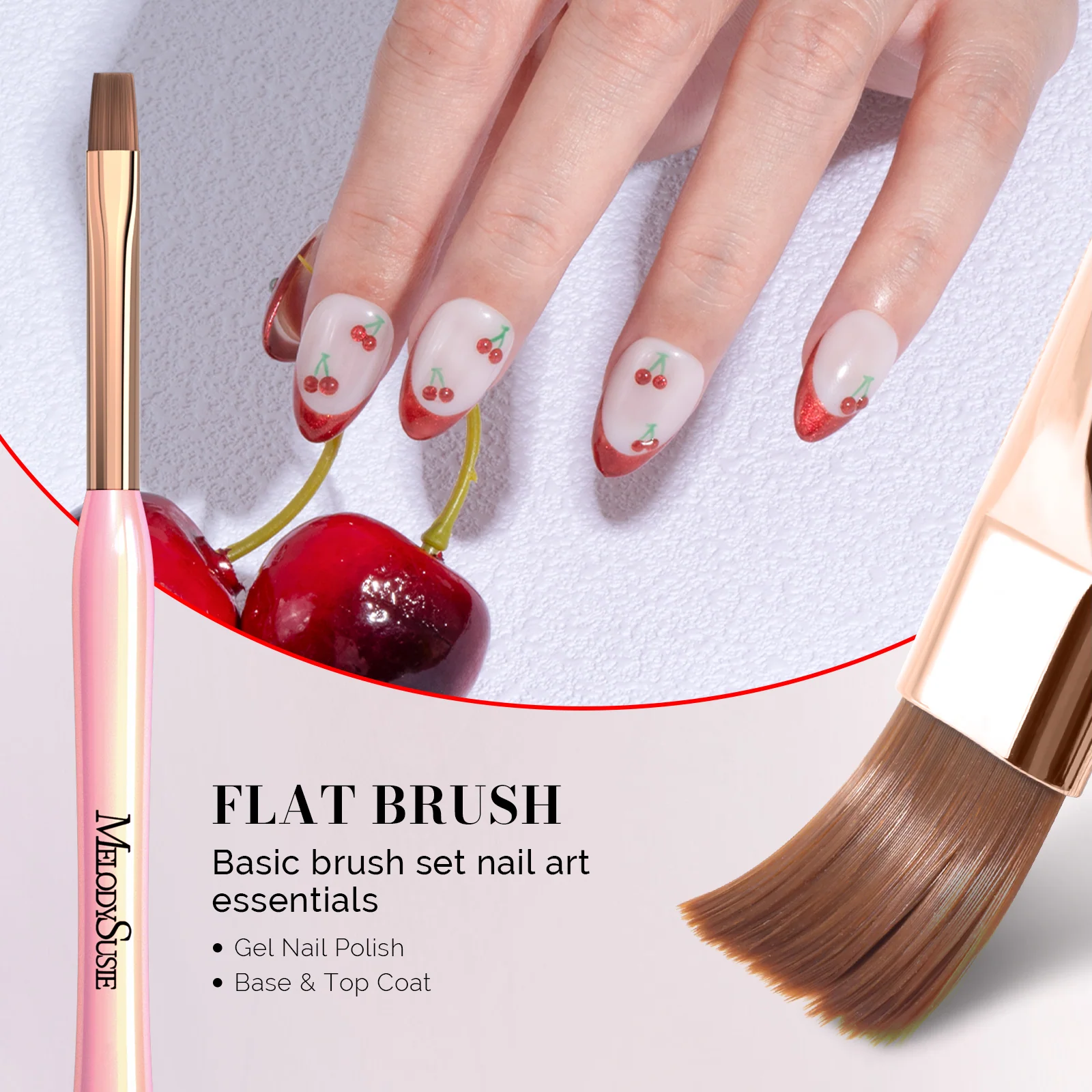 Nail Art Brushes Set 3Pcs for Detail Work and Fine Lines