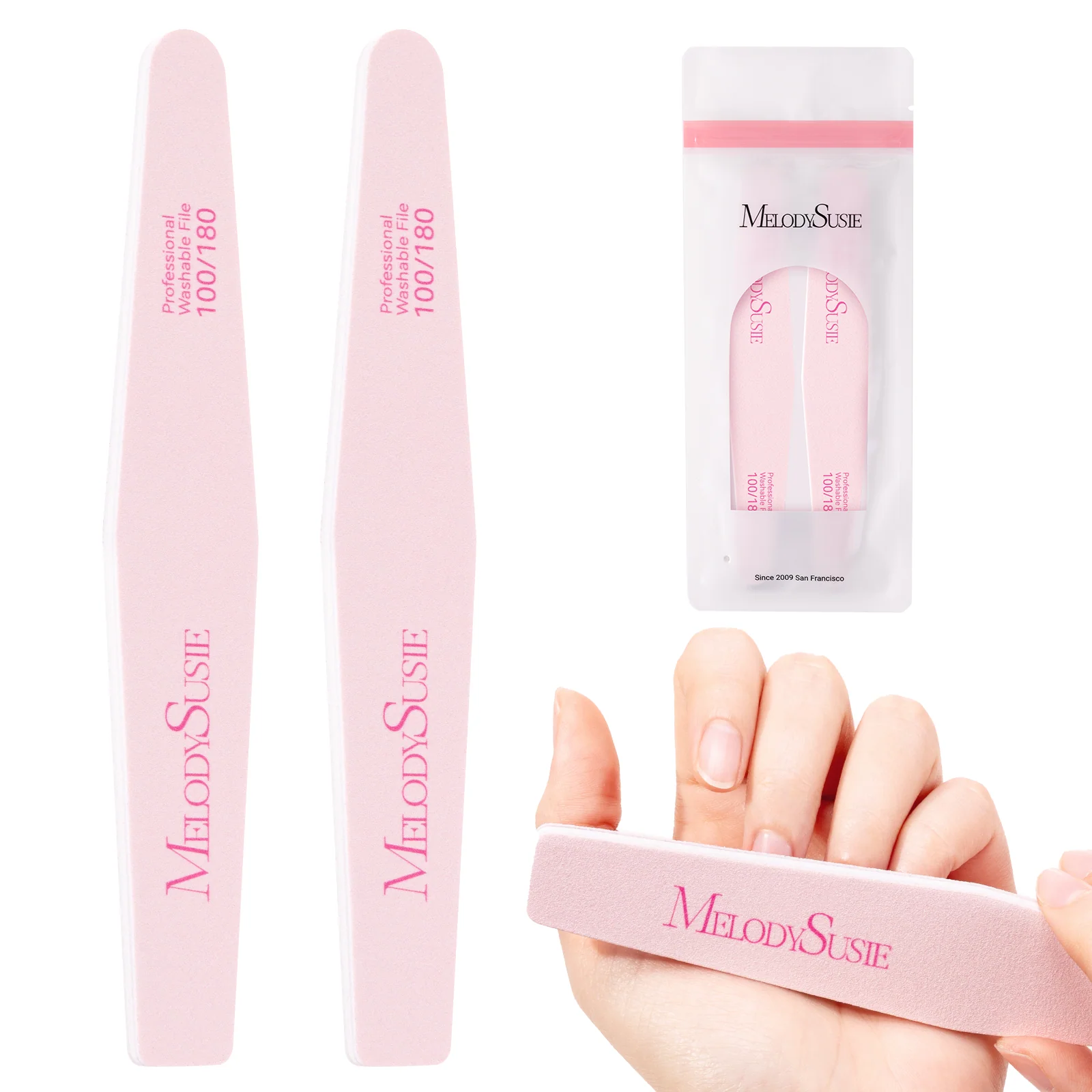 MelodySusie Dual-Sided Nail Files and Buffers Set, 6 Pieces
