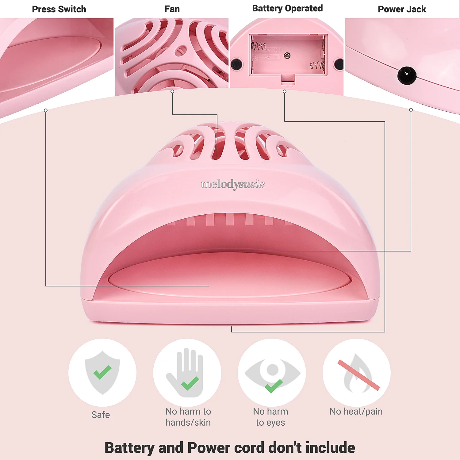 P-Art-Fan Mini Fan Nail Lamp for Quick Drying Regular Polish