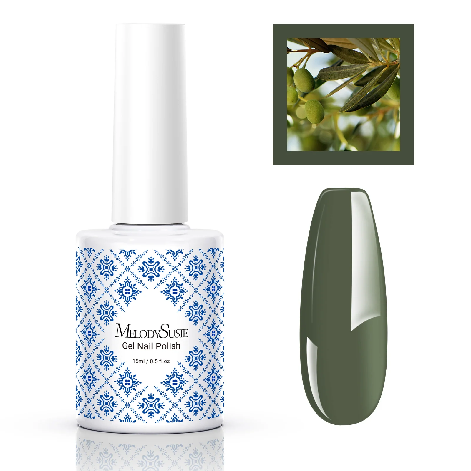 Fleurwee 无 HEMA、无 HPMA、无 TPO 植物基凝胶指甲油 0.5 fl oz/15ml - P08 Olive Green