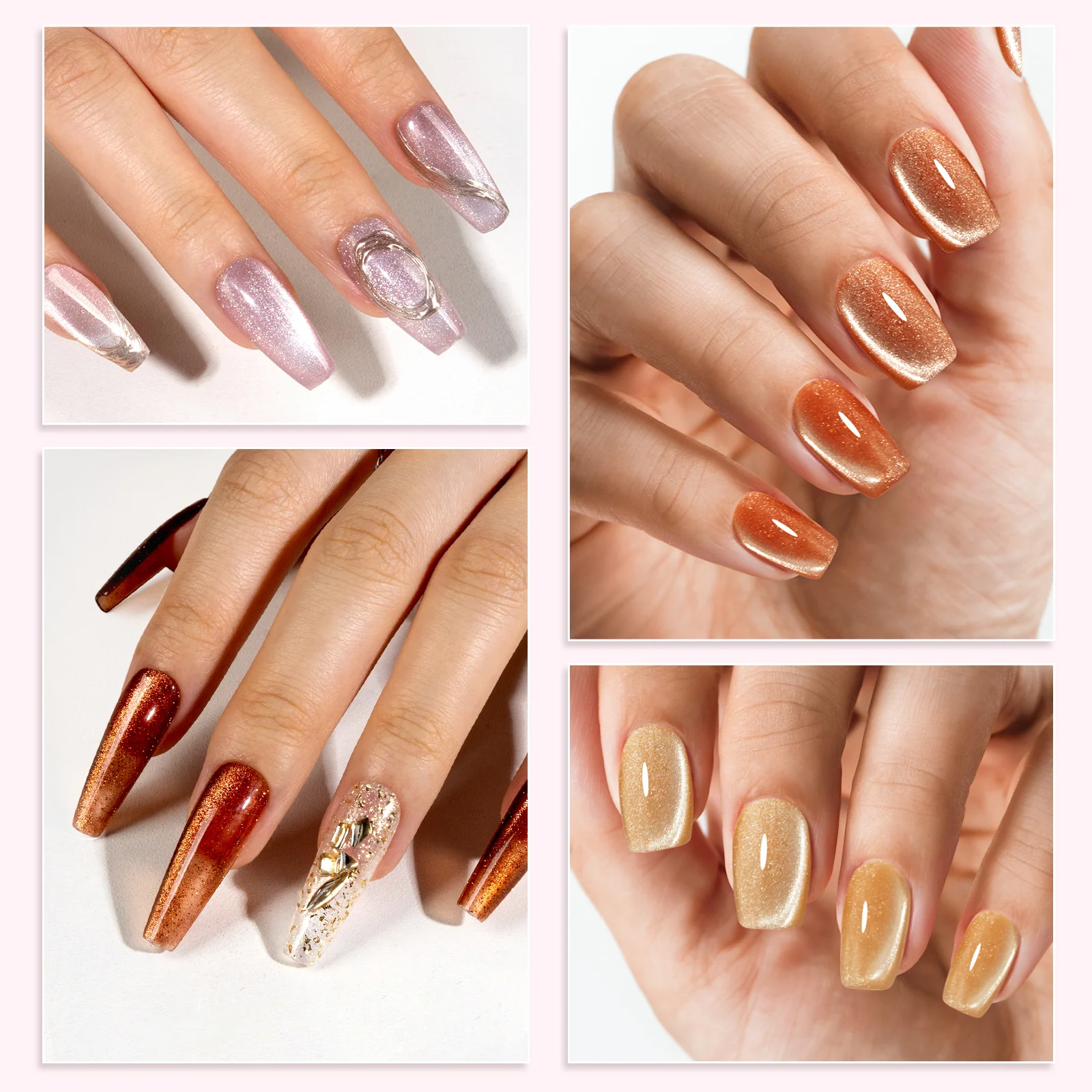 6 Colors Jeweliver Cat Eye Gel Nail Polish Set 0.5 fl oz/15ml - Yellow
