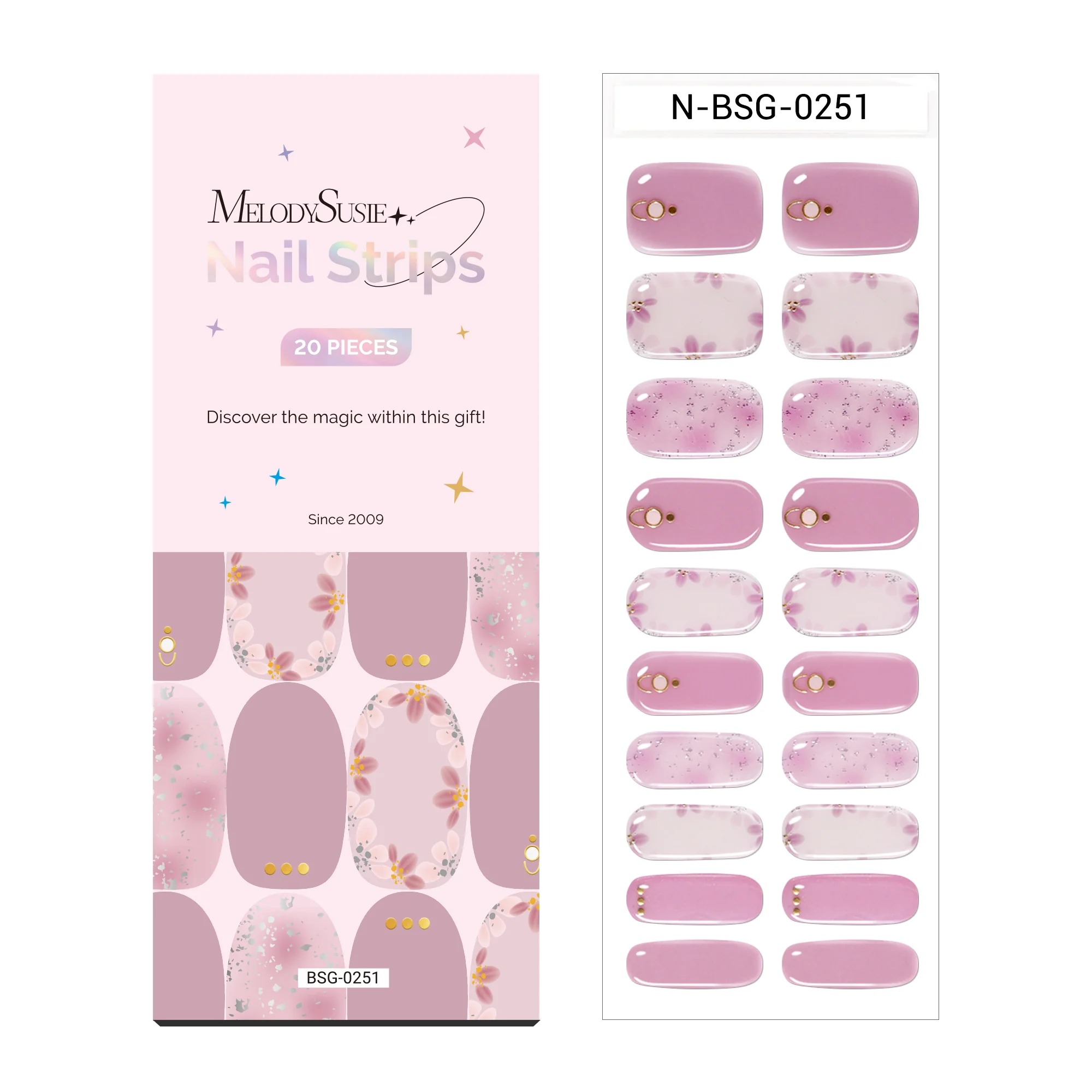 Semi Cured Gel Nail Strips - 20PCS