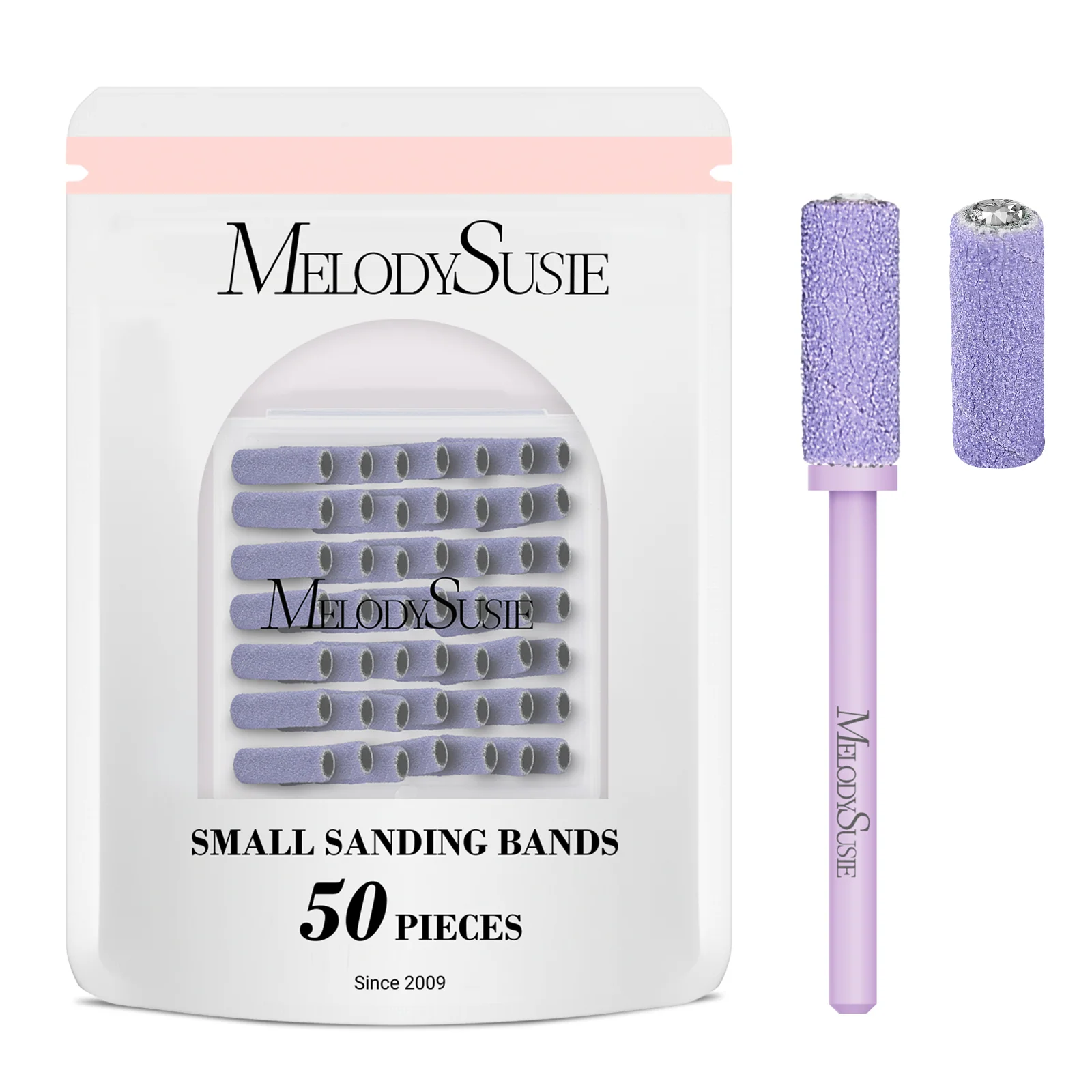 MelodySusie Small Sanding Bands Set 50 Pcs with Mandrel Bits