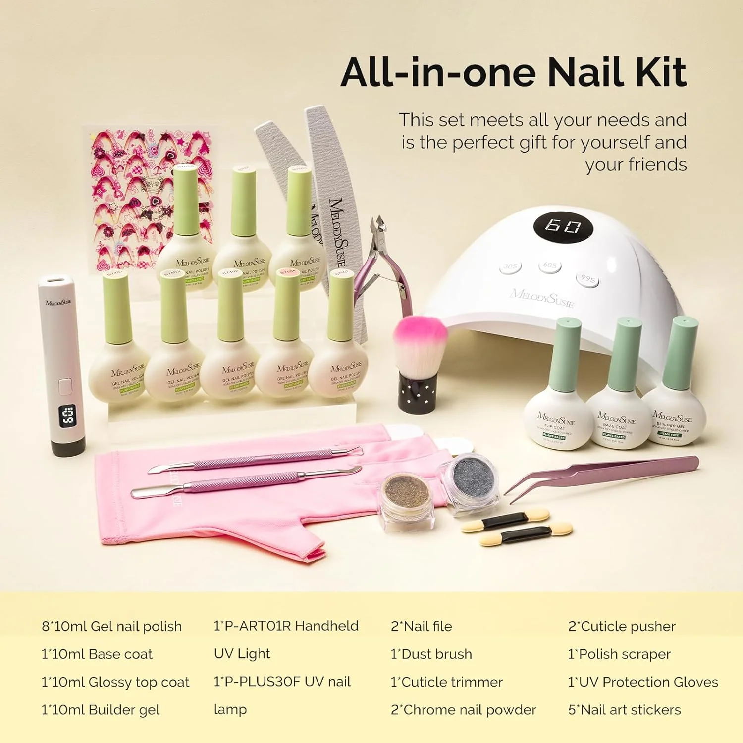 Gel Nail Polish Kit with UV Nail Lamp for Salon-Style Nails at Home
