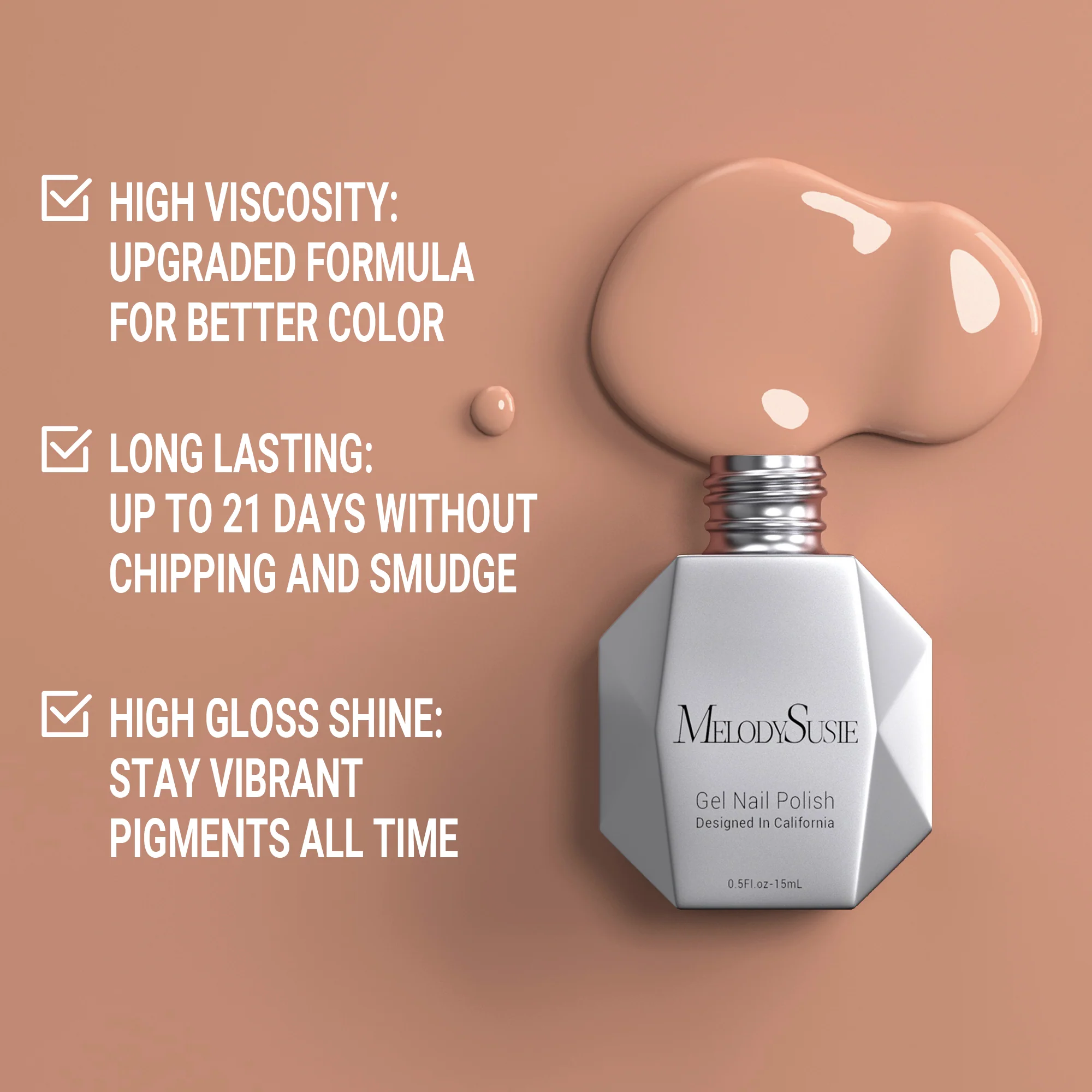 175 Nude Orange  - Gel Nail Polish(15ml)