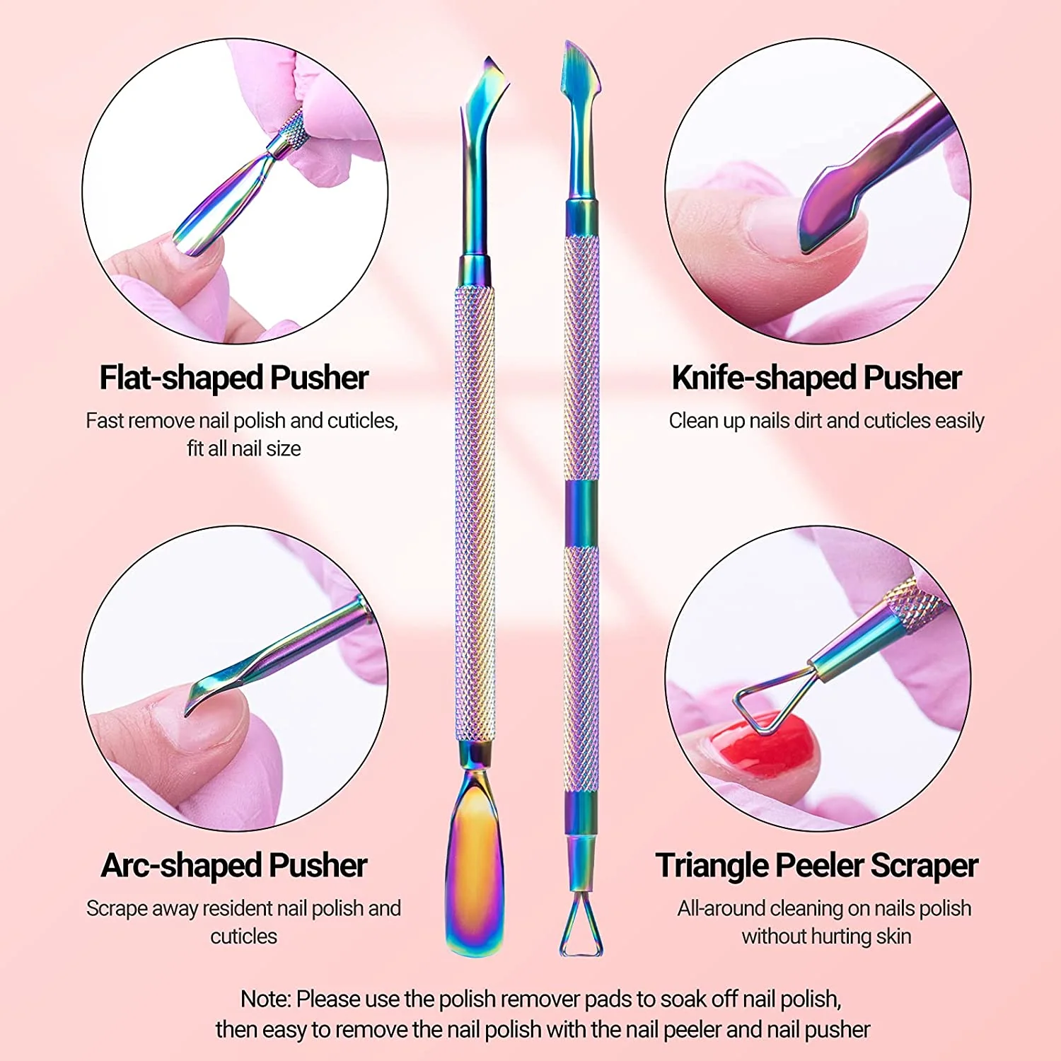 Acrylic Nail Clipper 4 in 4-in-1 Kit with Cuticle Trimmer and Scraper