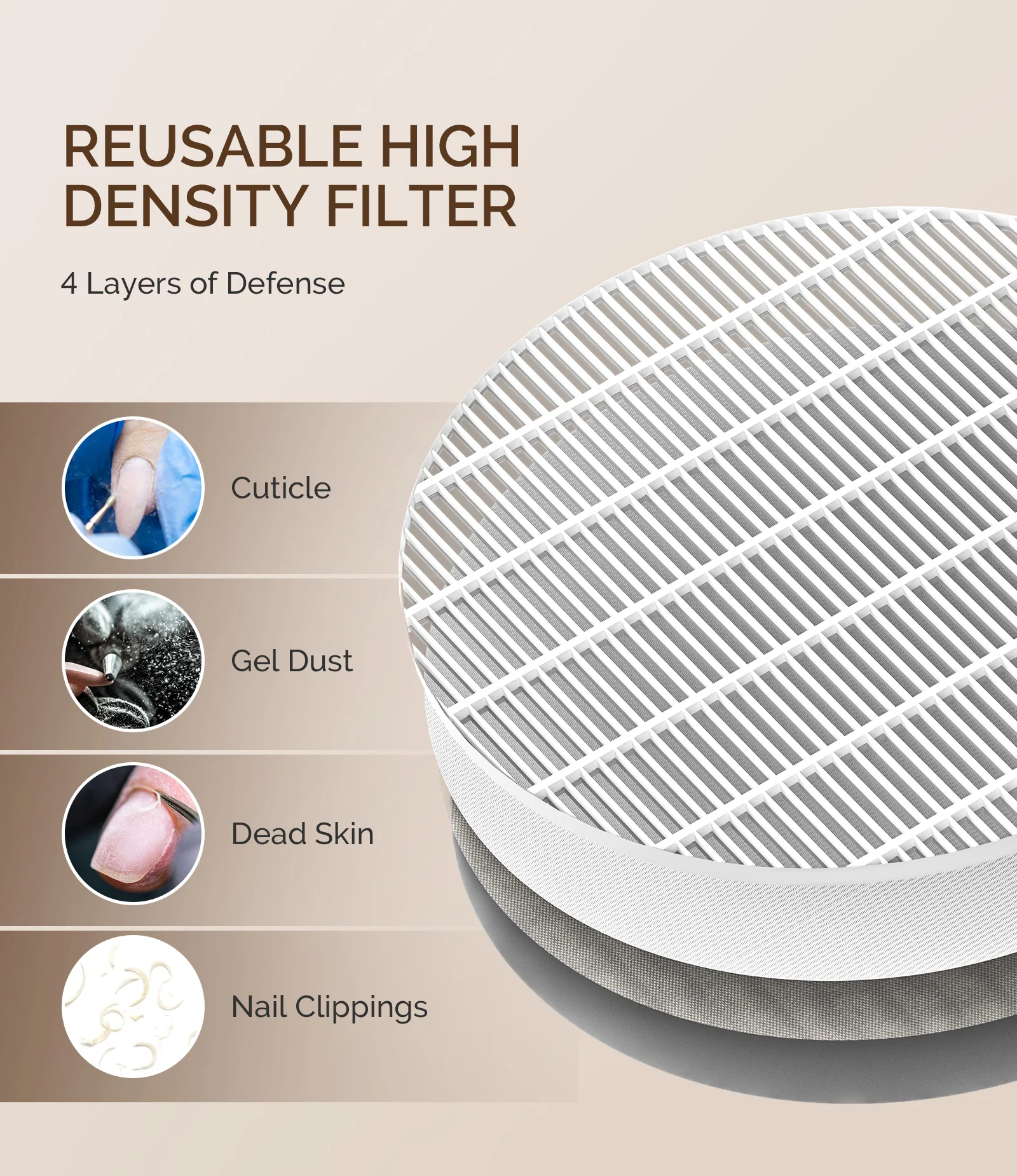 SProF Nail Dust Collector Kit with Adjustable Suction and Washable Filter