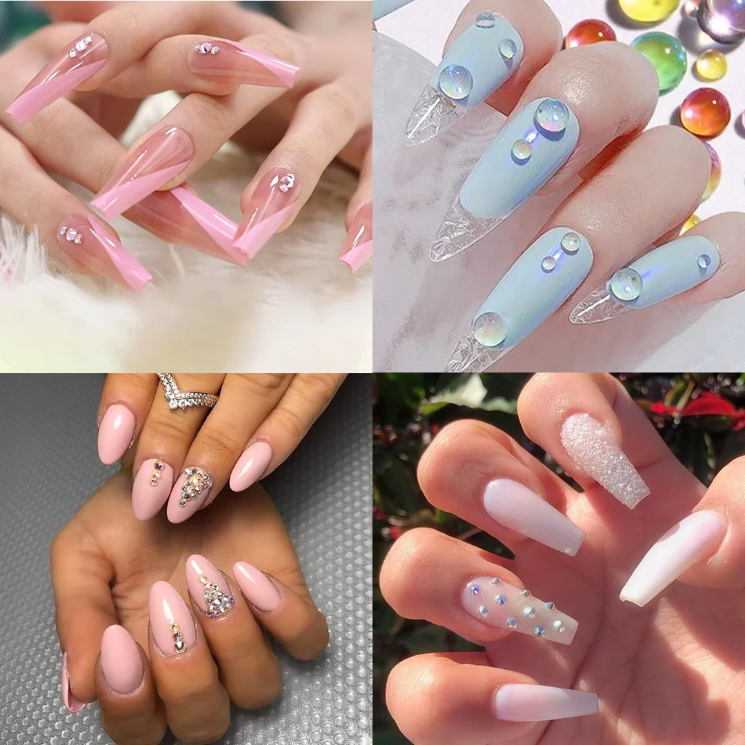 1440Pcs Mermaid Nail Rhinestones Set