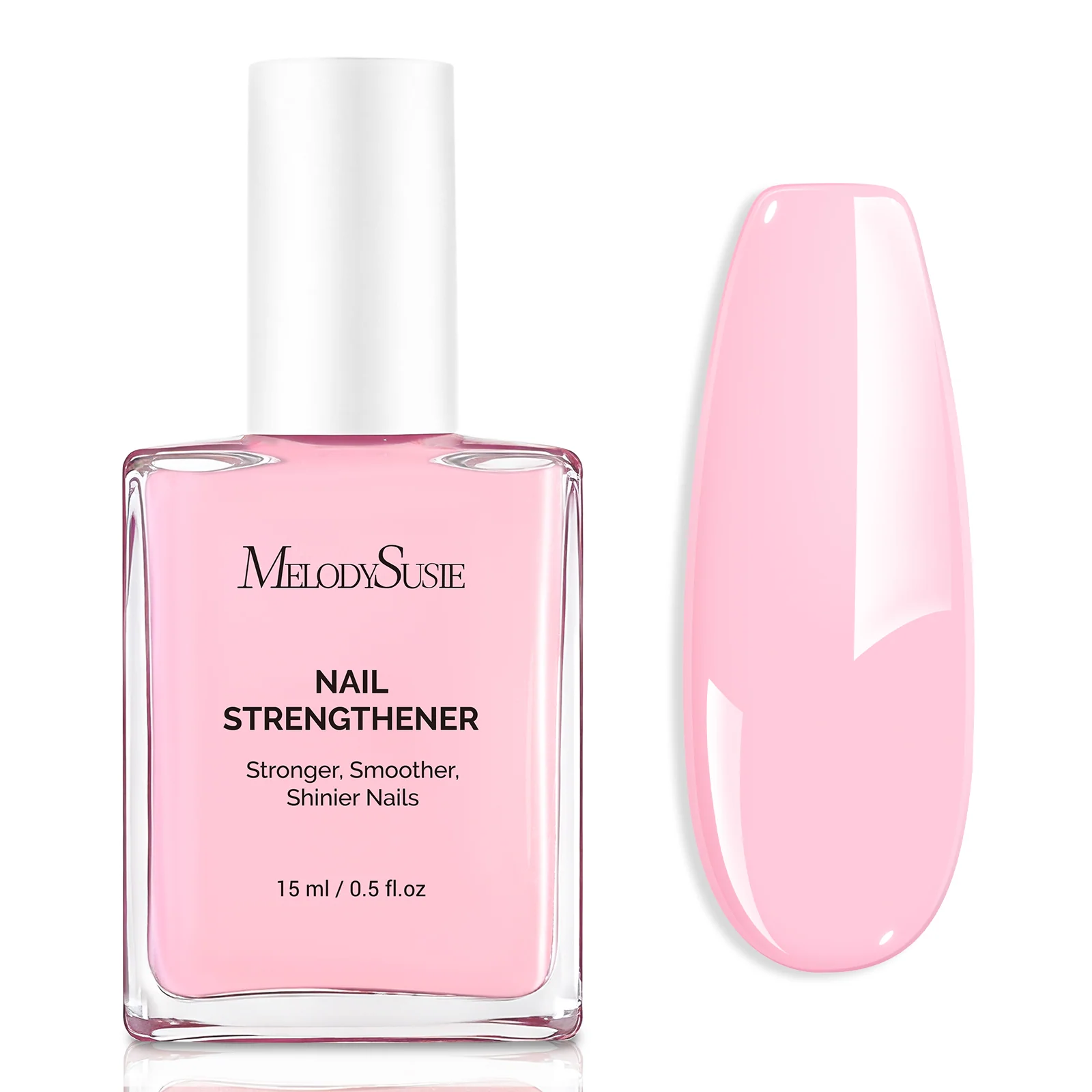 Nail Strengthener and Growth Treatment, 2-in-1 Ridge Filling Base Coat & Glossy Concealer Polish 15ml 0.5 Fl Oz