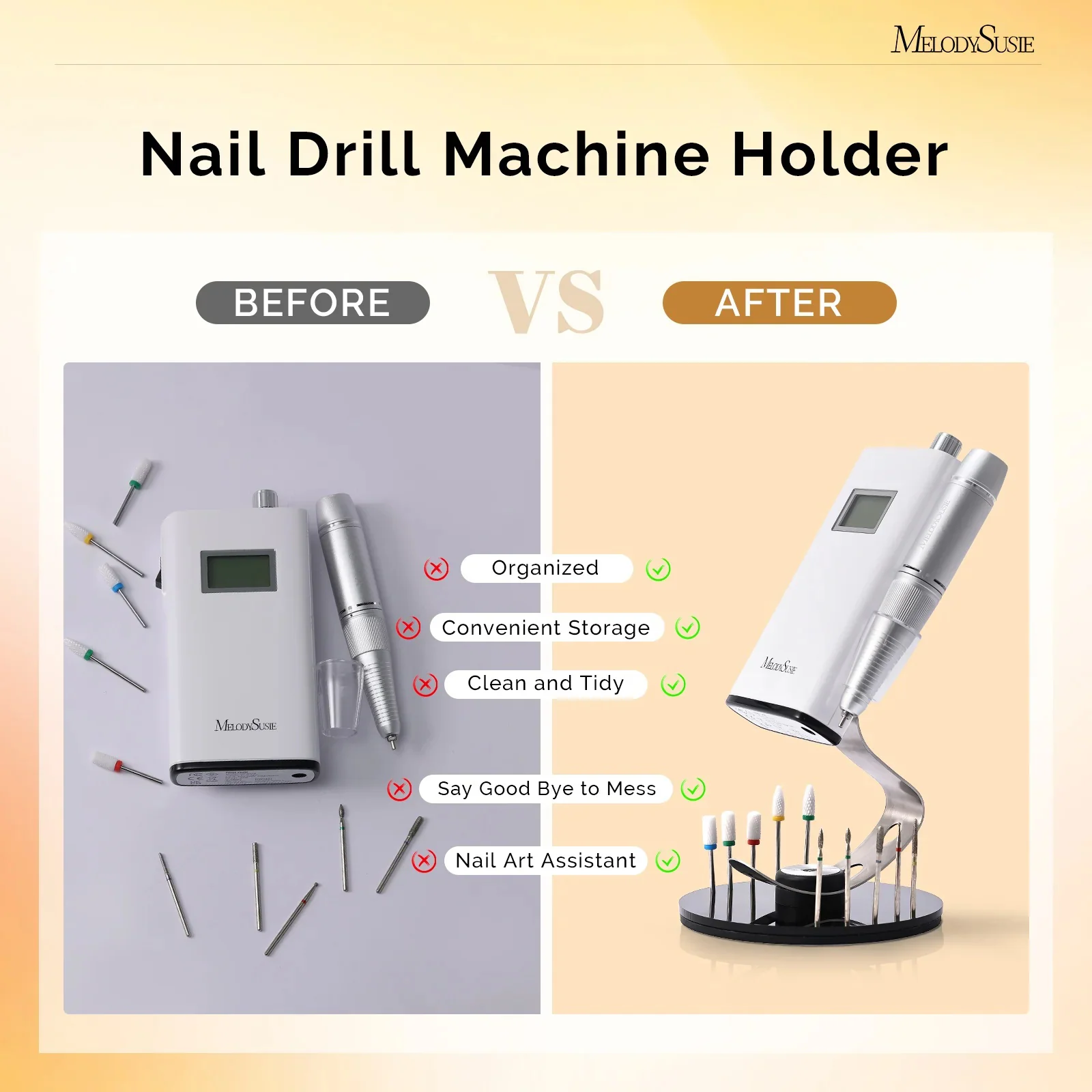 Melodysusie Nail Drill Holder with 10 Holes for 3/32 Inch Bits