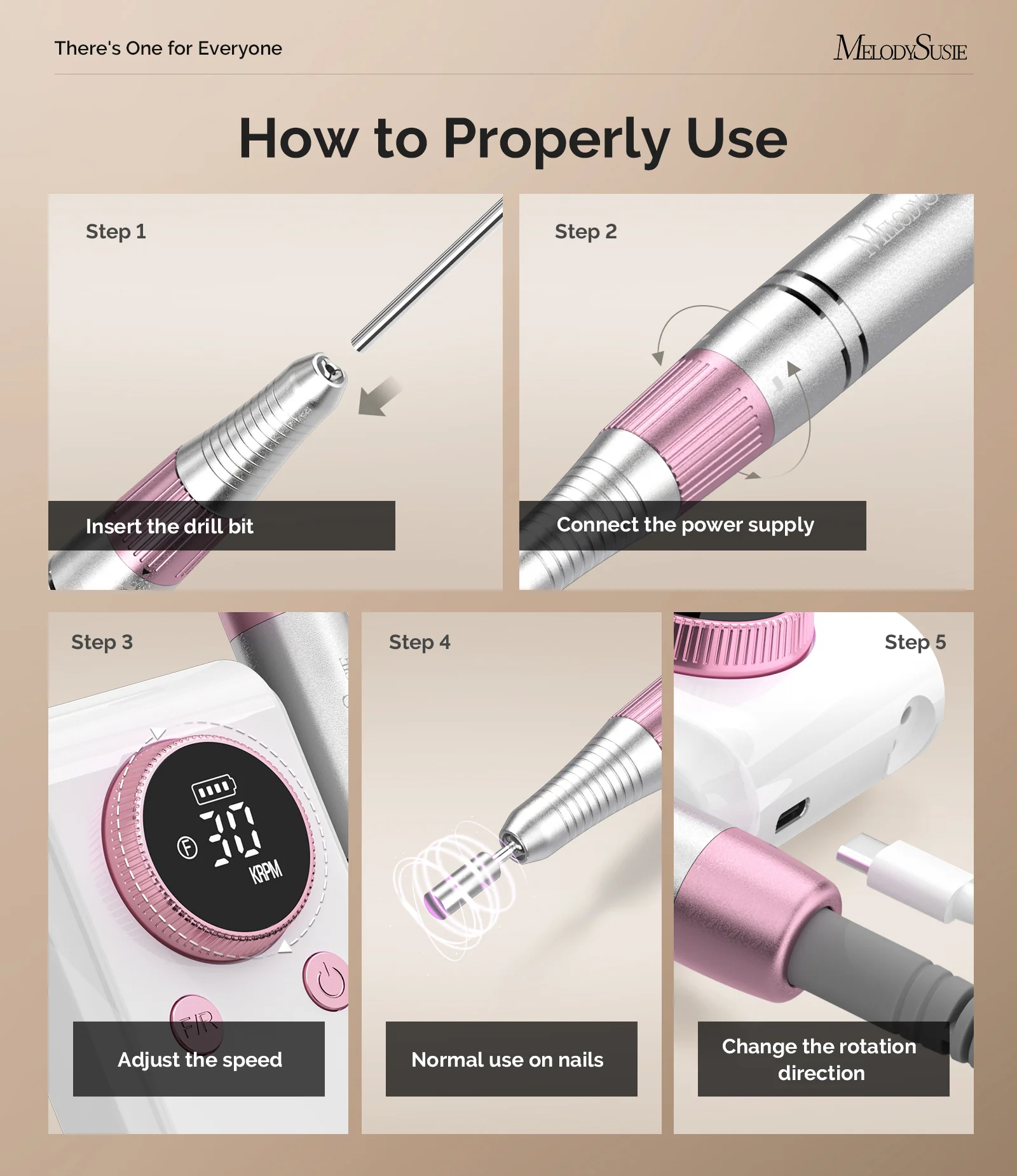 SC330G Clip-On Rechargeable 2-in-1 Nail Drill with Built-In Stand 30,000RPM