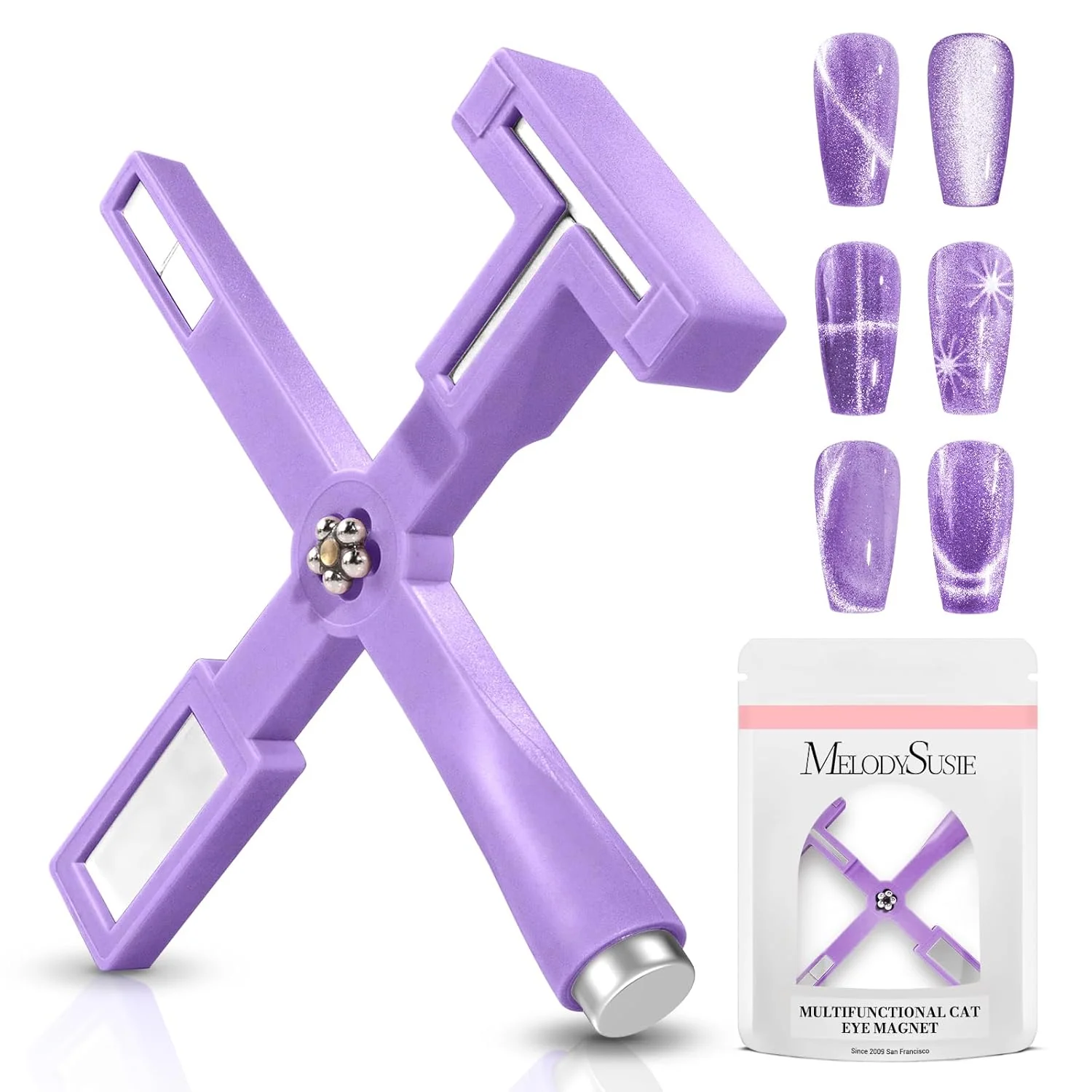 5 in 1 Multifunctional Cat Eye Gel Nail Polish Magnet, Purple