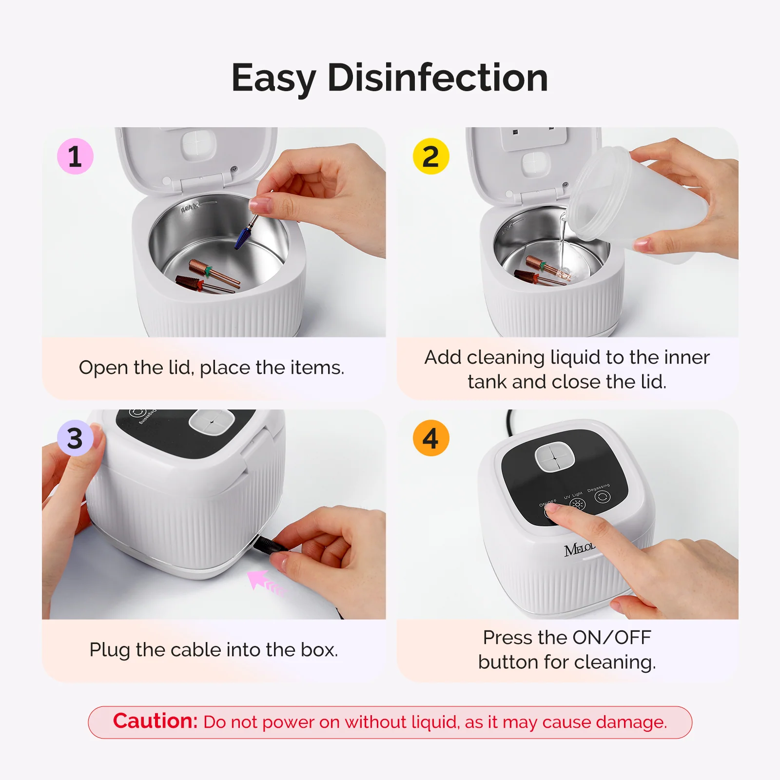 2 in 1 Ultrasonic Cleaner Machine for Manicure