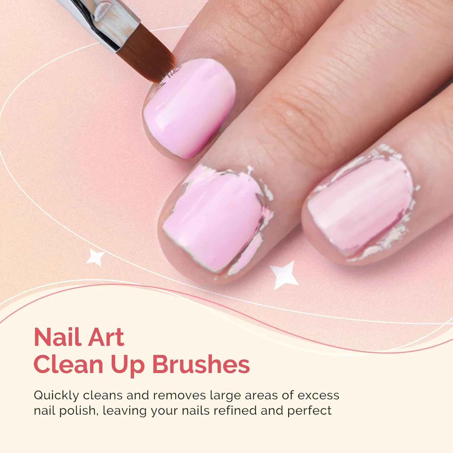 Nail Art Brushes Set 3Pcs in Orange