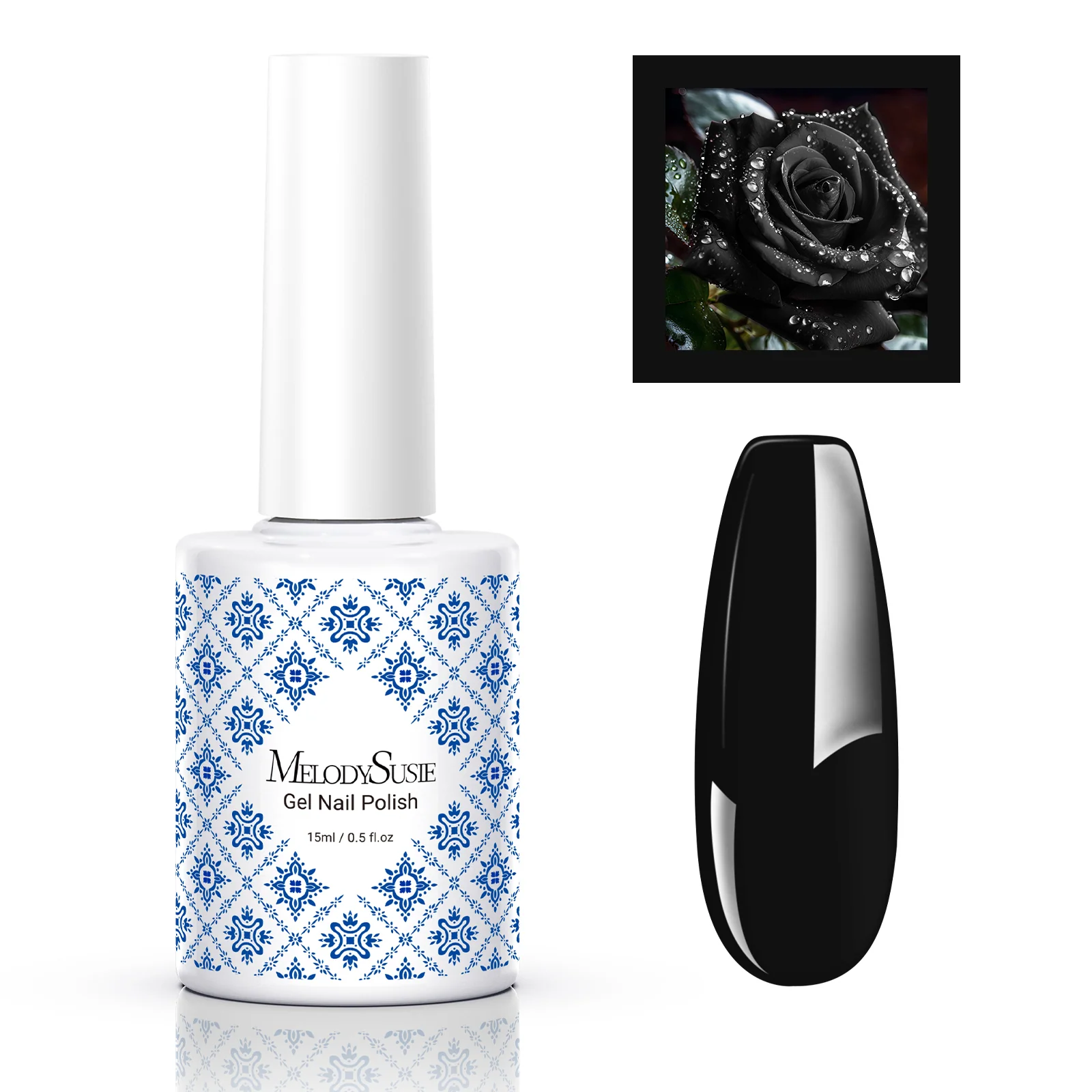 Fleurwee 植物基无 HEMA 凝胶指甲油 Black Rose，0.5 fl oz 15ml P03