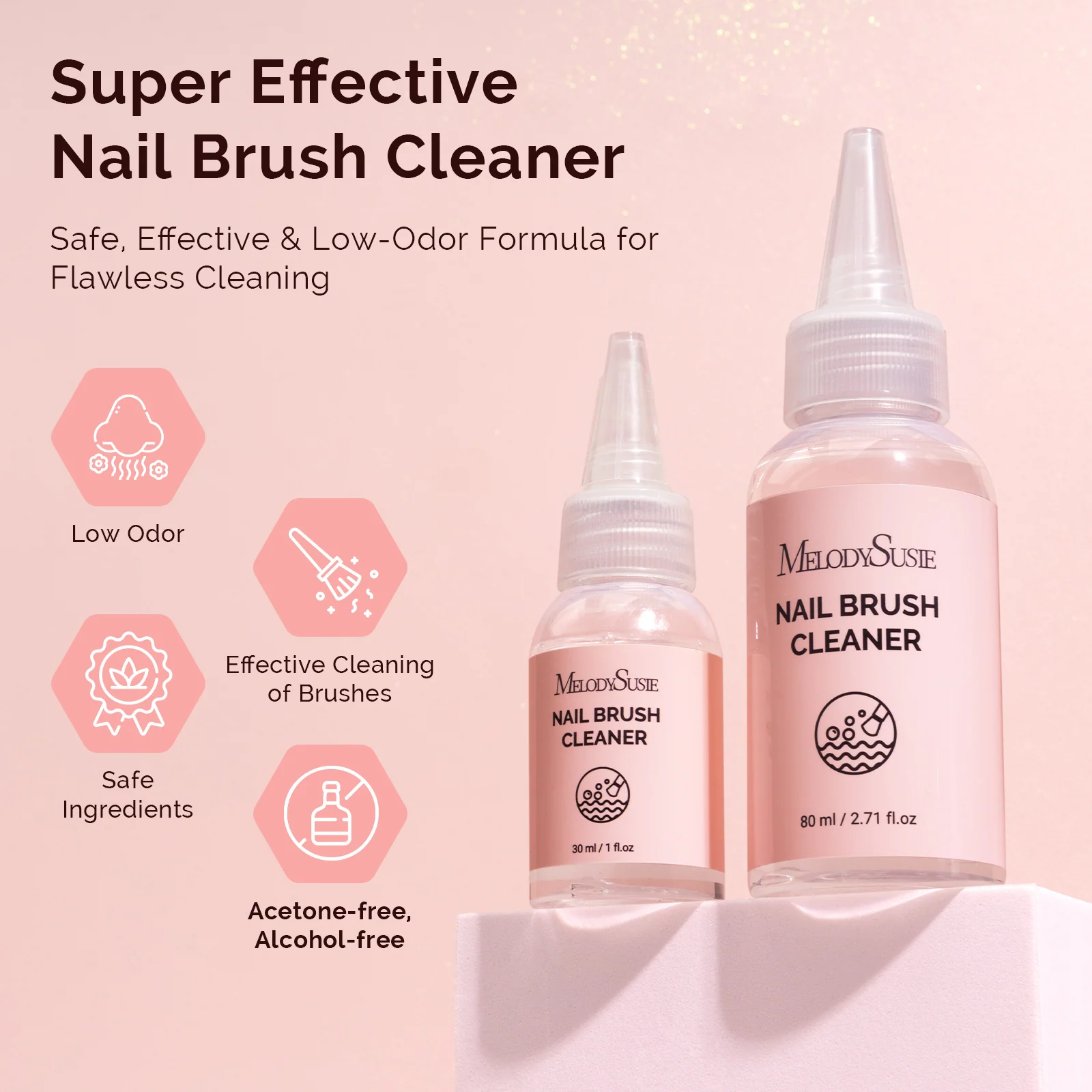 Melodysusie Nail Brush Cleaner for Gel, Acrylic and Powder Brushes