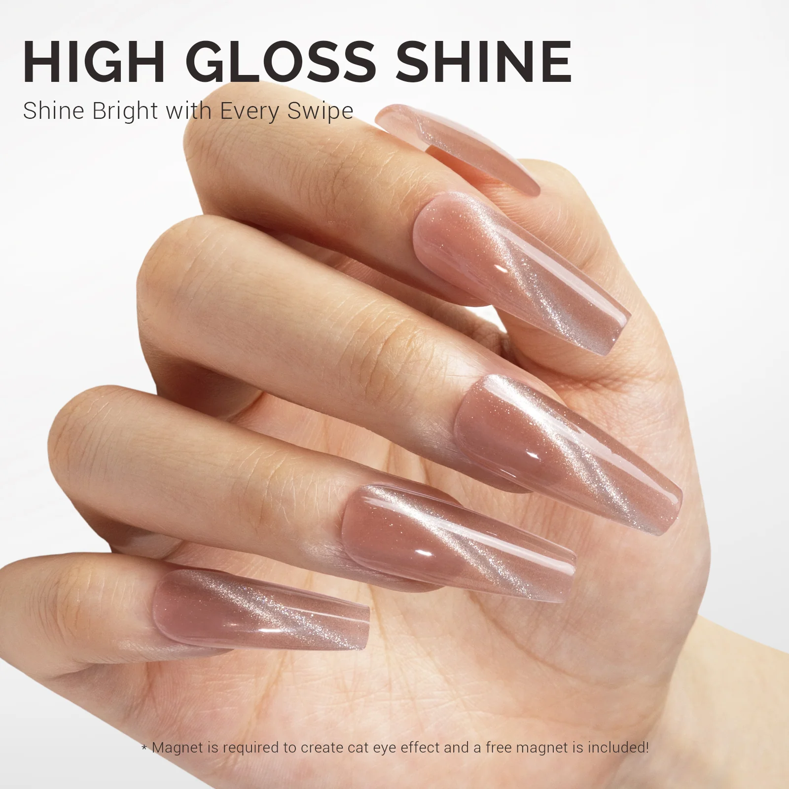 Jeweliver Cat Eye Gel Nail Polish 0.5 fl oz/15ml - Nude Pink C38