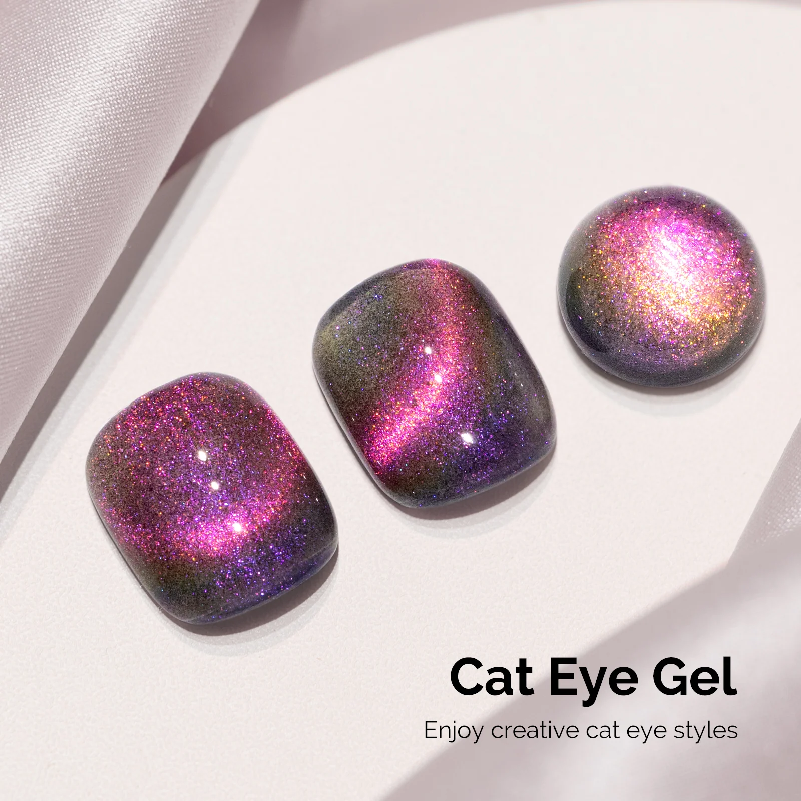 Jeweliver 猫眼 HEMA-Free & TPO-Free 凝胶指甲油 0.5 fl oz/15ml - 9D Chameleon Pink 1601