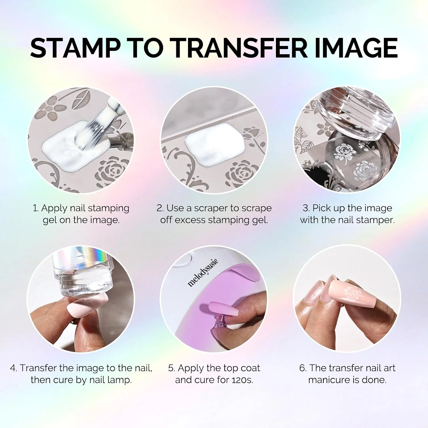 French Nail Stamper Kit 4PCS Aurora with Two Stamp Sizes