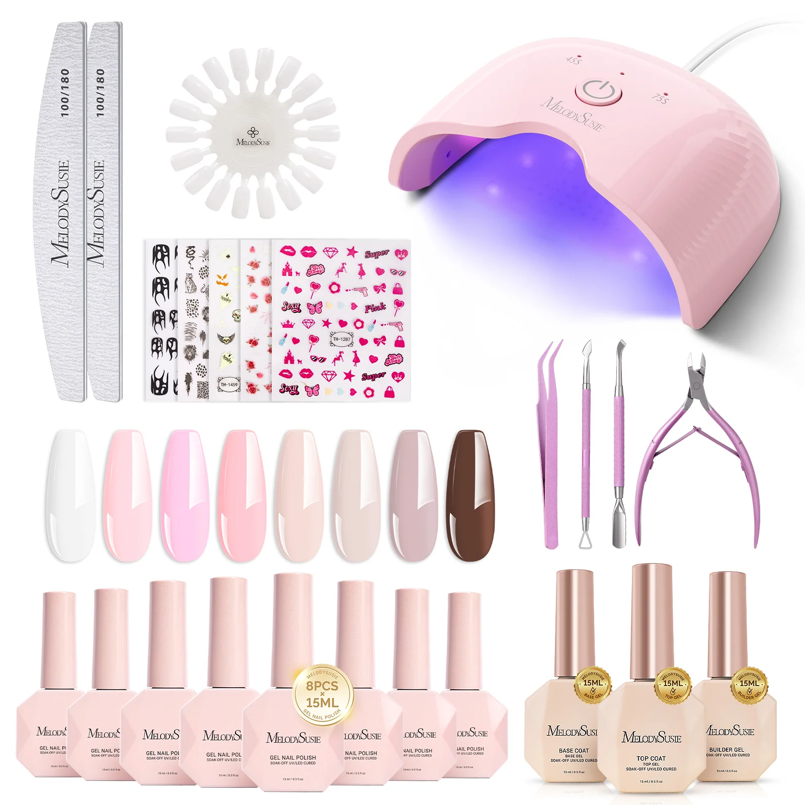 Gel Nail Polish Kit with UV Nail Lamp for Salon-Style Nails at Home