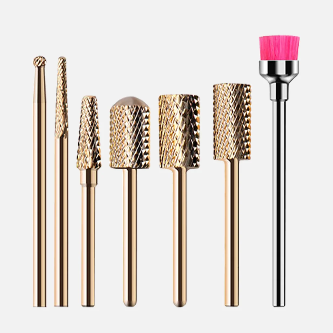 Gold Carbide Nail Drill Bits Set (7Pcs)