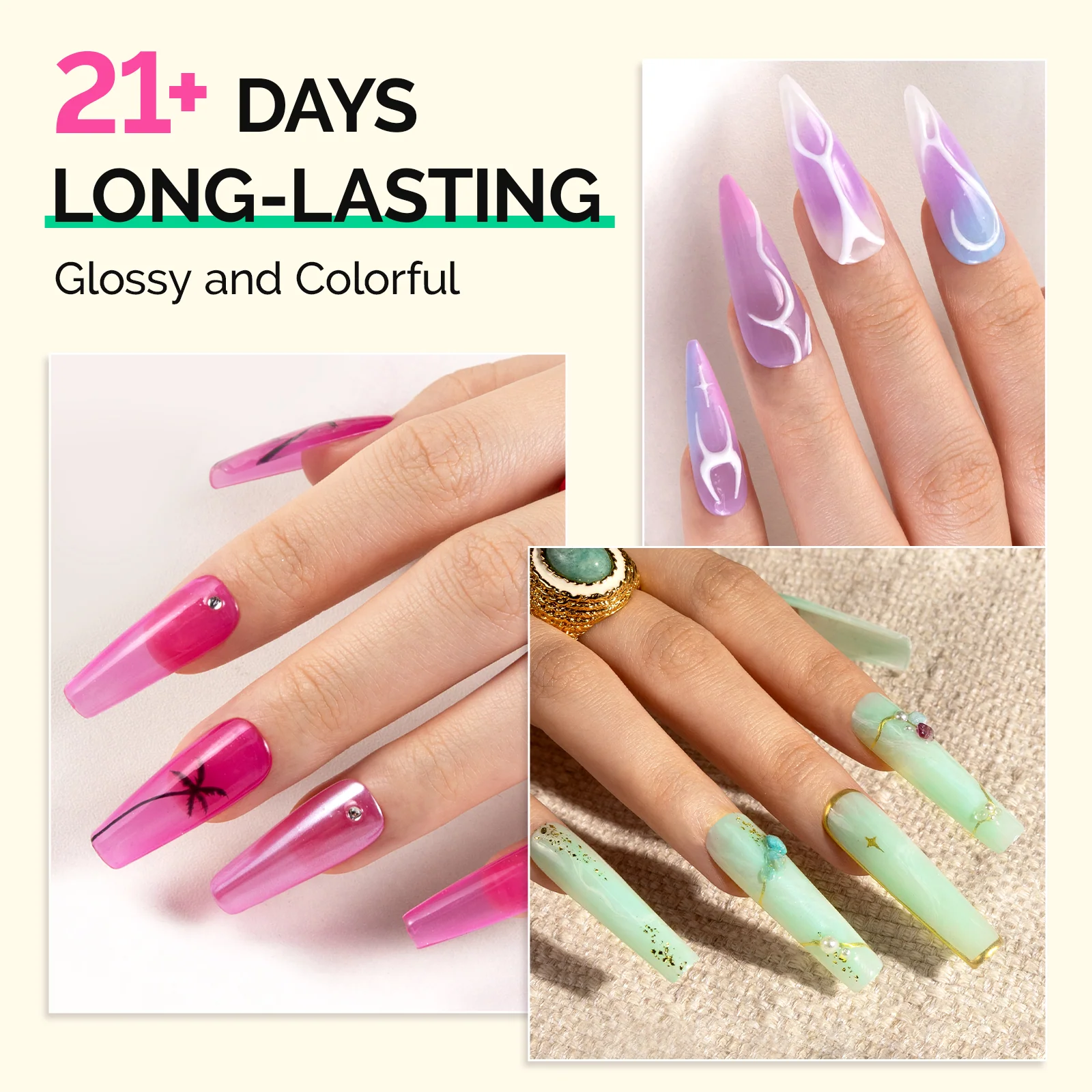 Jeweliver Jelly TPO-Free Gel Nail Polish Set 6 Colors 15ml - Warm Season