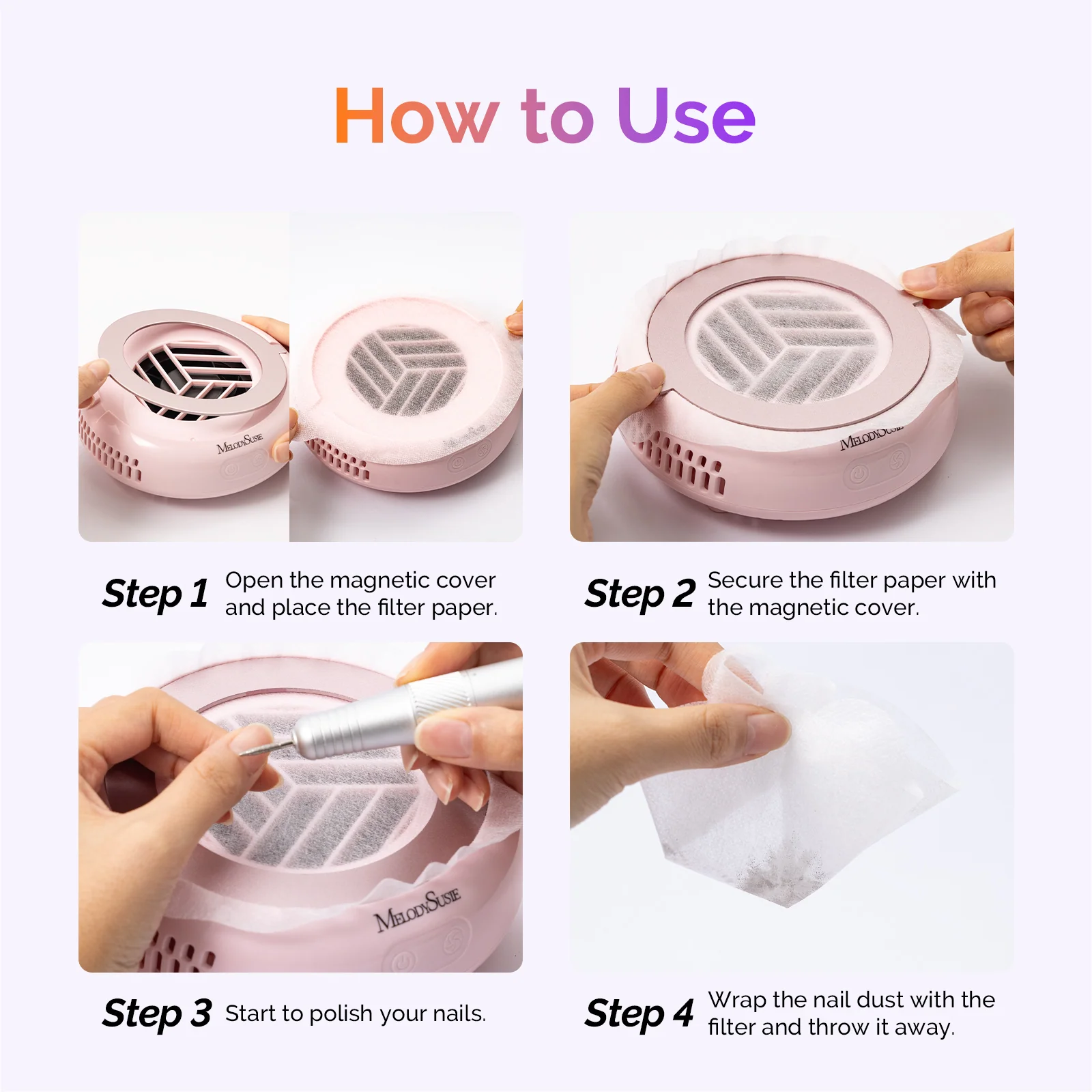 120Pcs Disposable Filter Papers for HProA Nail Dust Collector