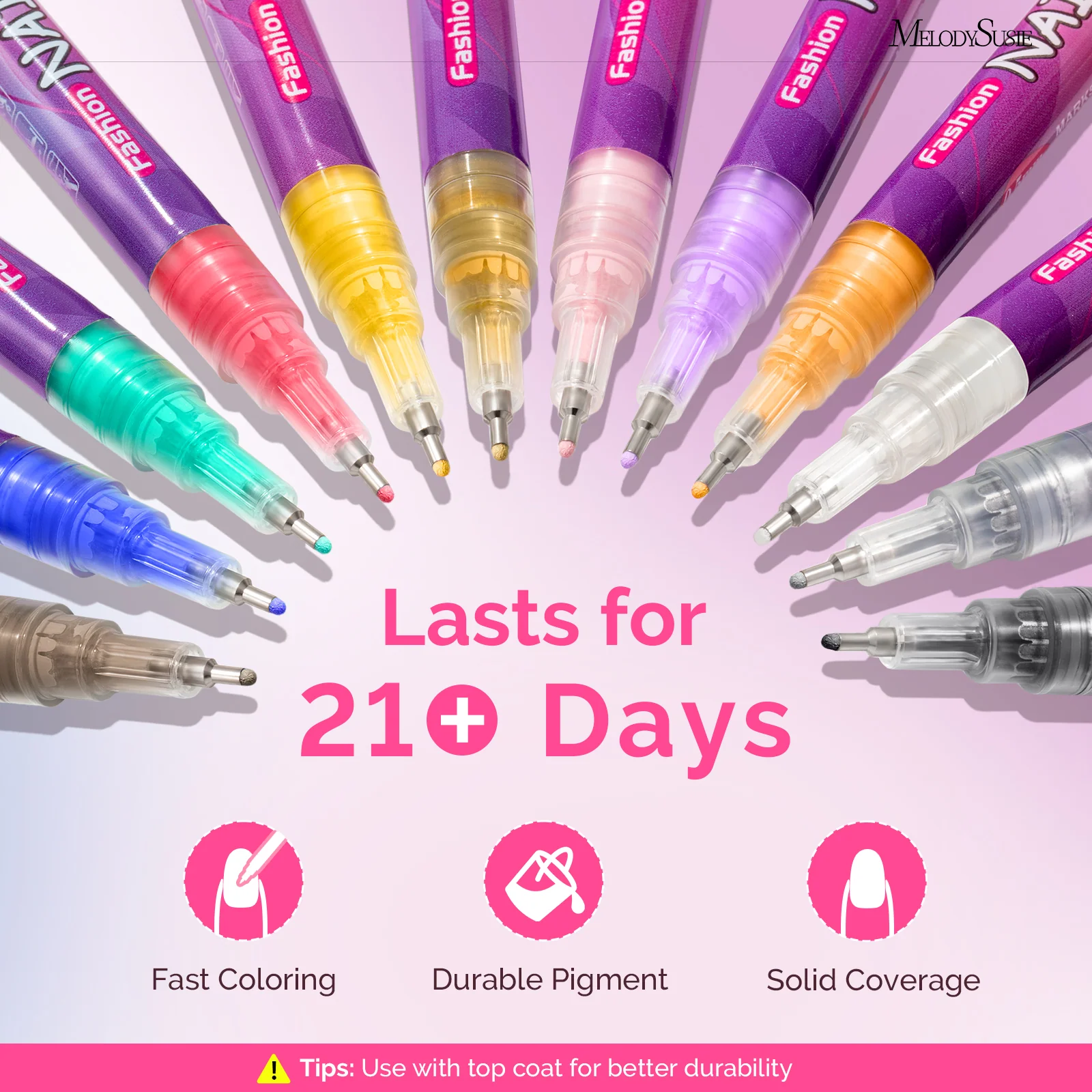 Nail Art Pens Set in 12 Colors with 0.7mm Tips
