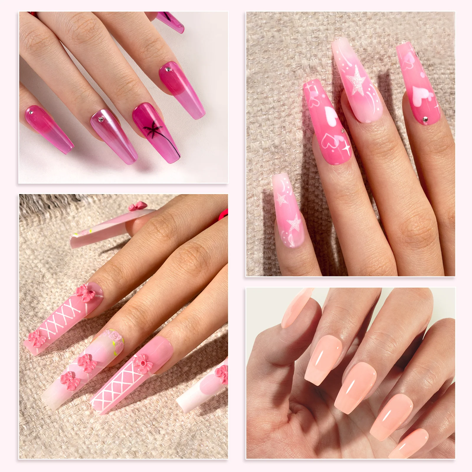 6 Colors Jeweliver Jelly TPO-Free Gel Nail Polish Set 0.5 fl oz/15ml - Pink