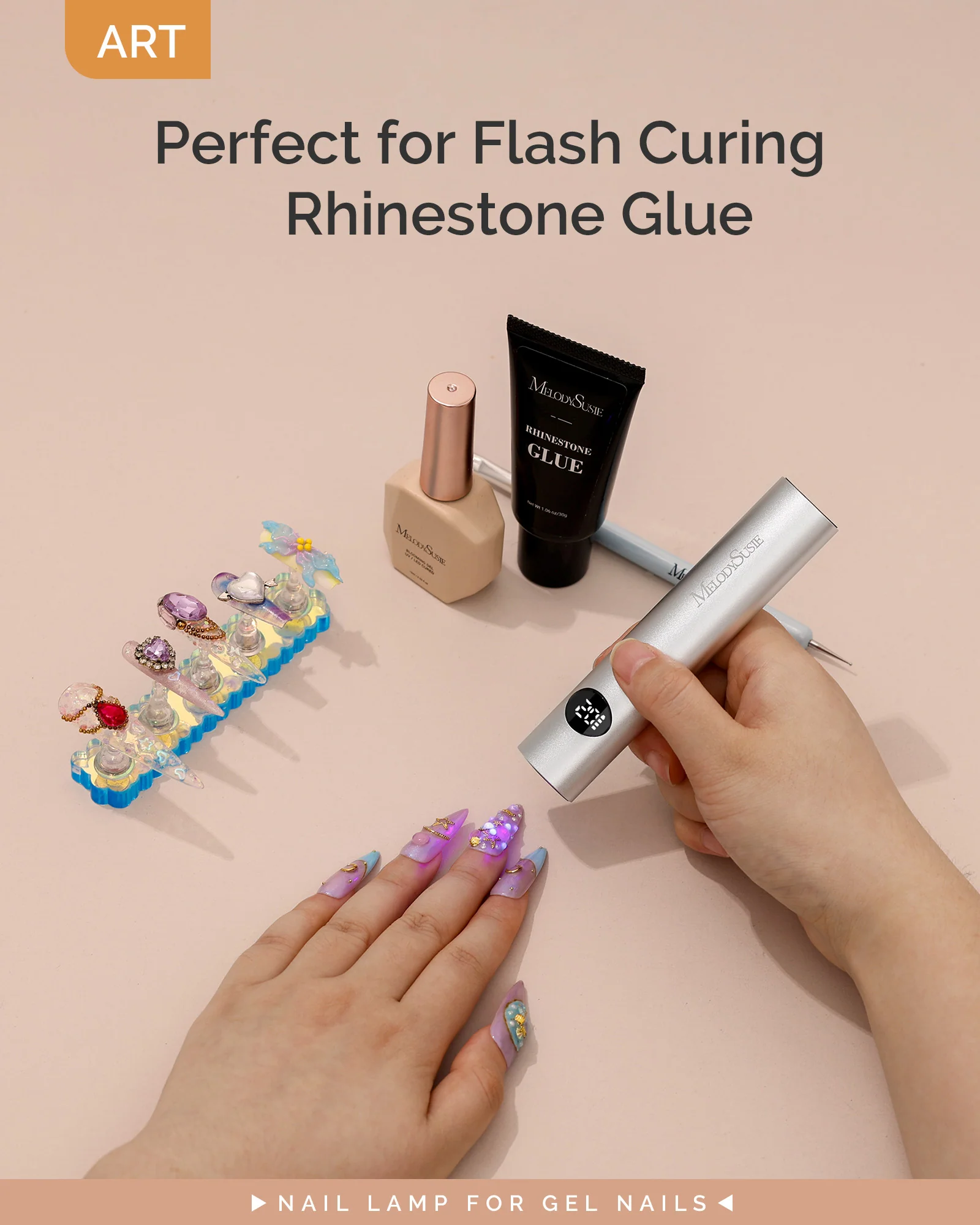 High-Strength Aluminum Alloy Art01G Rechargeable LED/UV Nail Lamp