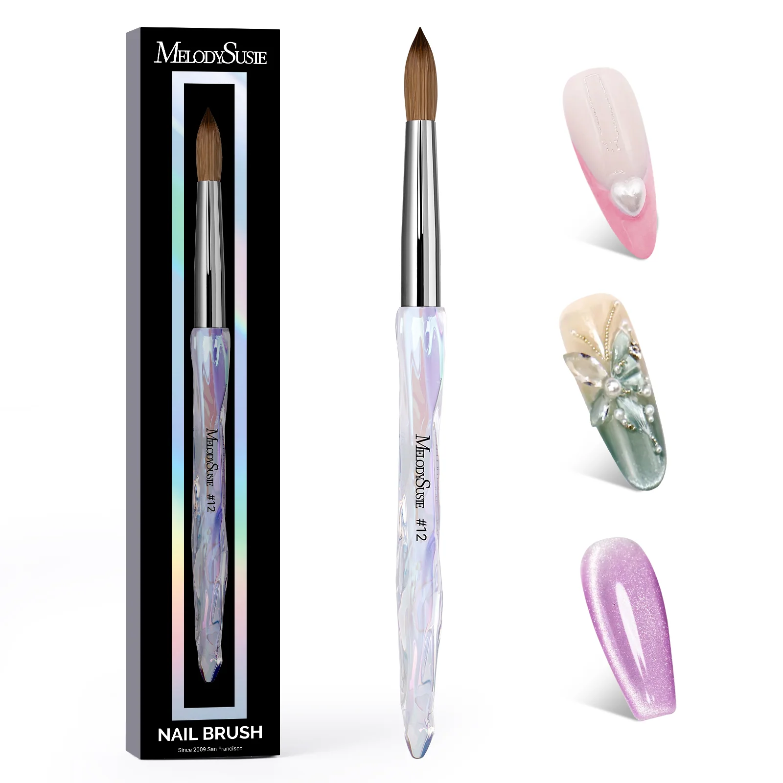 100% Kolinsky Acrylic Nail Brush for Extension and 3D Sculpting