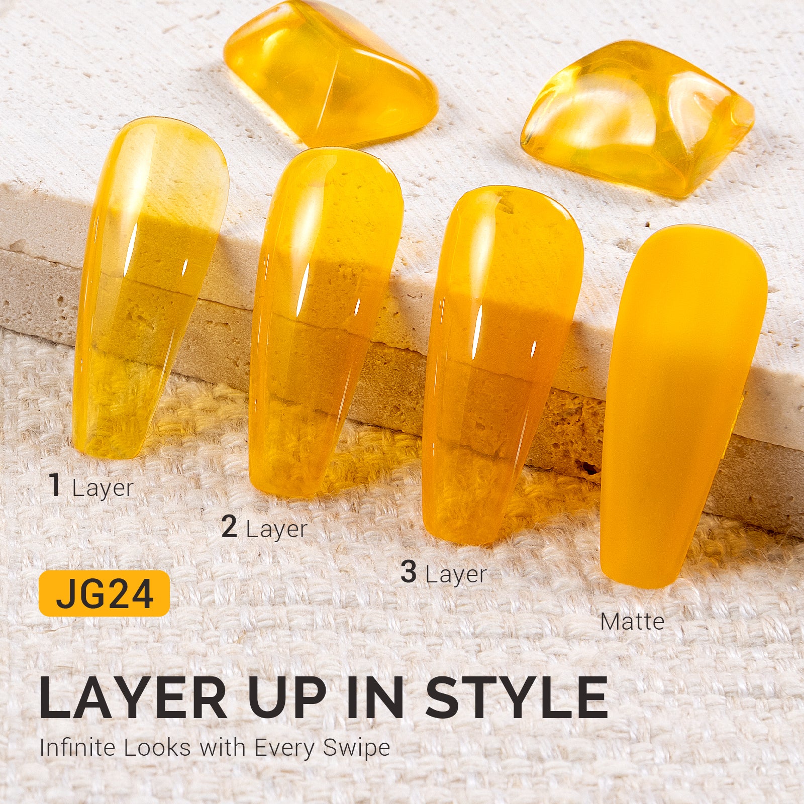 Jeweliver Jelly 无 TPO 甲油胶 15ml - 黄色金绿柱石 - JG24