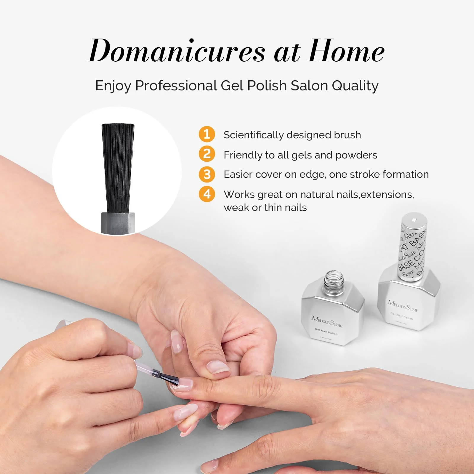 Glossy Top Coat & Base Coat Nail Gel Polish 2Pcs 15ml