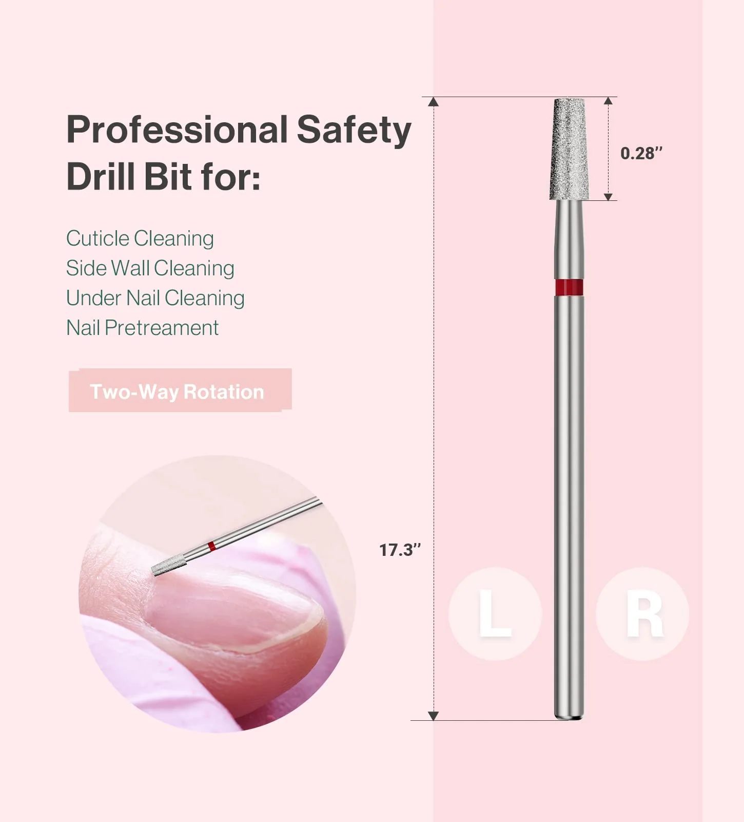 3mm 3mm Short Tapered Barrel Carbide Diamond Under Nail Cleaner Drill Bit