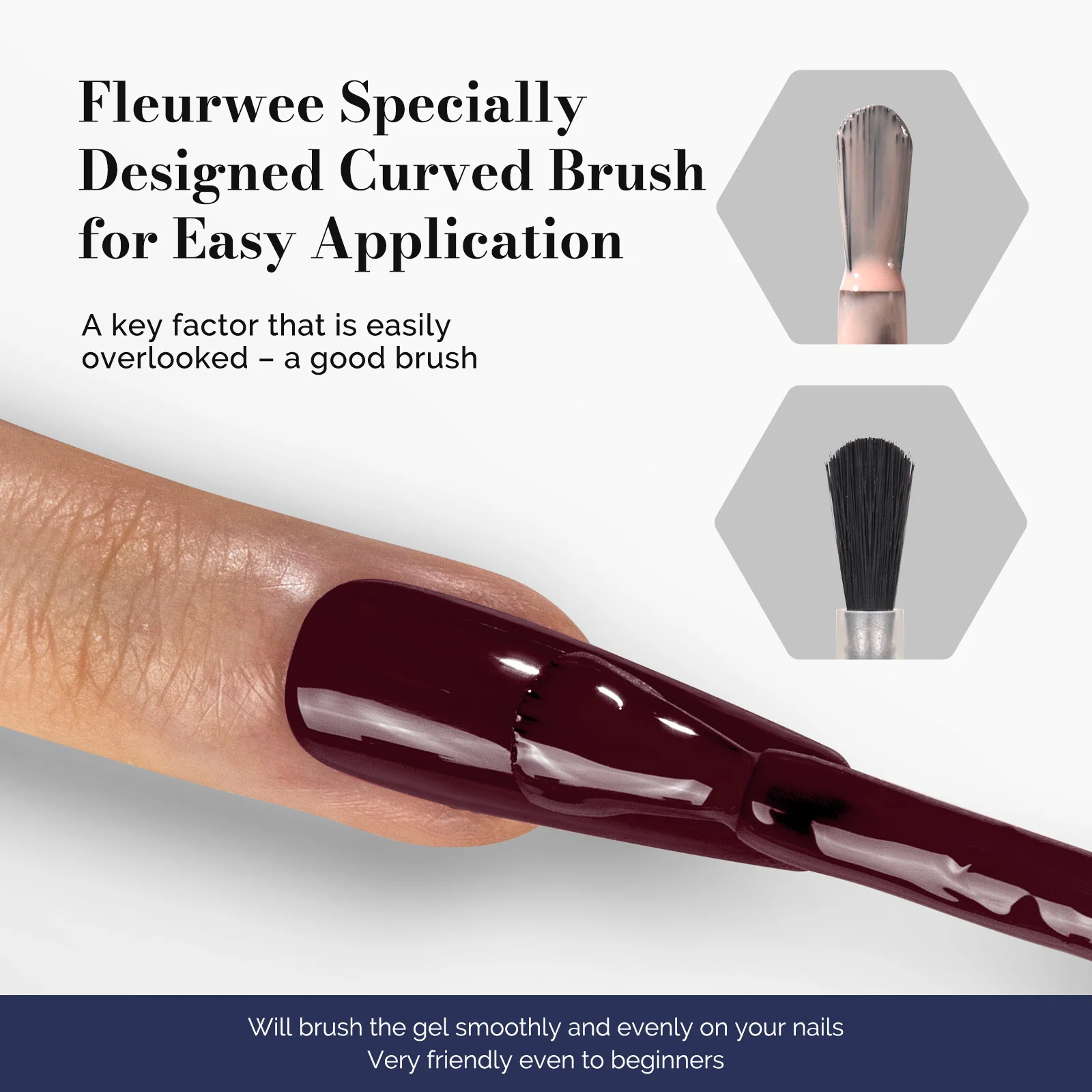 Fleurwee HEMA-Free & HPMA-Free & TPO-Free Gel Polish 2Pcs Bordeaux Red Brown&Pale Pink-P02+P12
