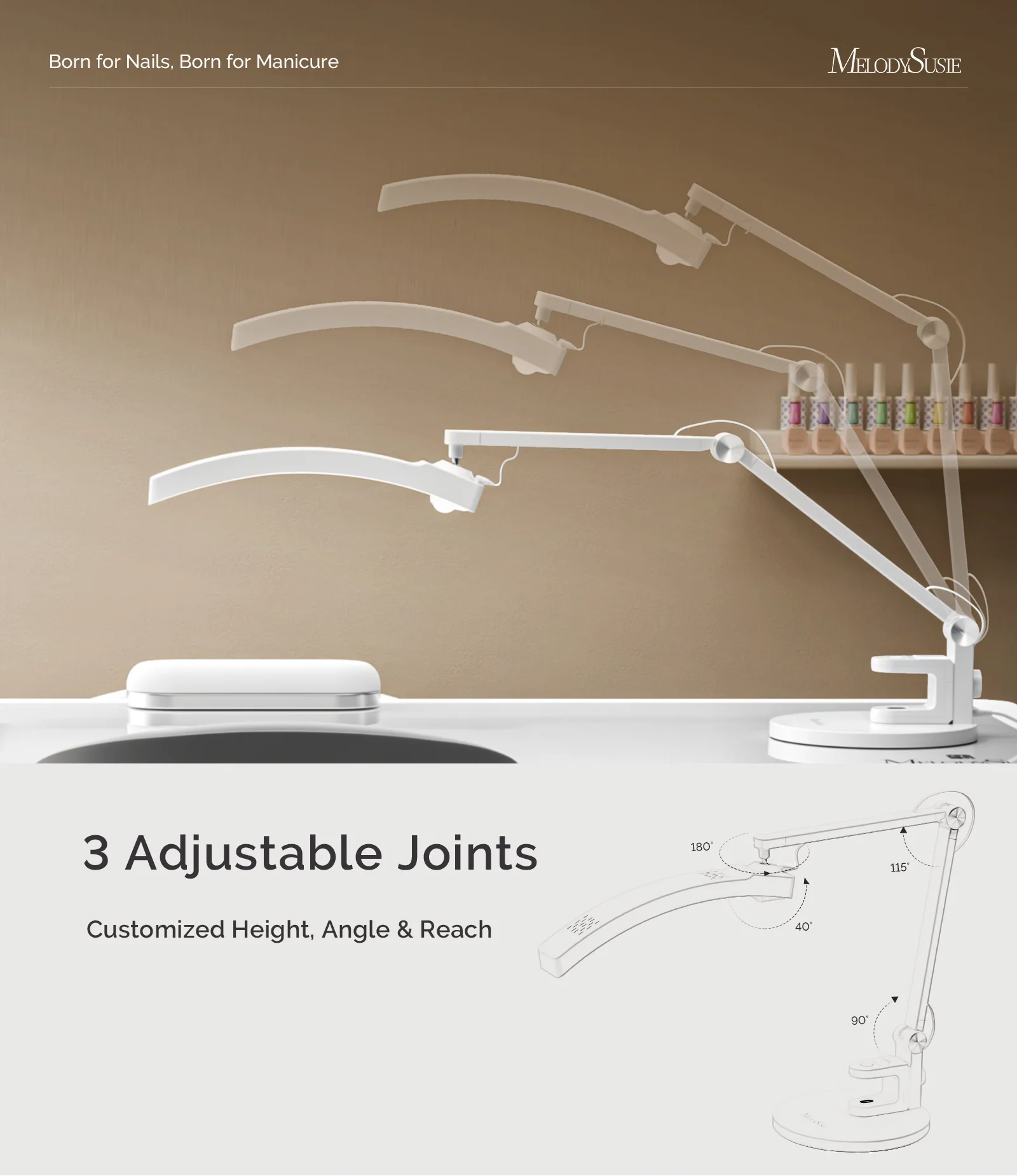S-Pro29G Nail-Focused 3-Mode Manicure Table Lamp Pack for 7-9