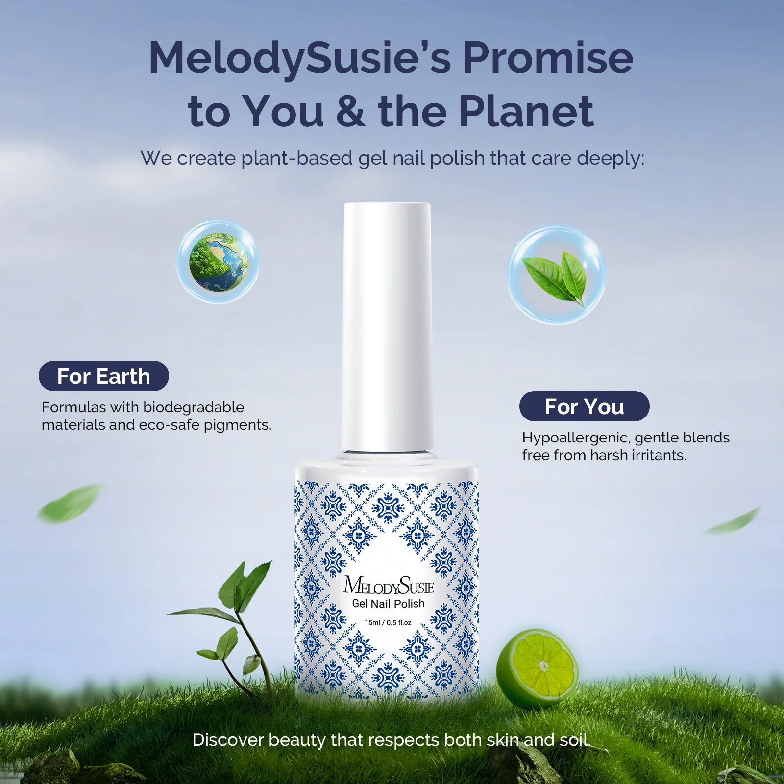 Custom Fleurwee Plant-Based Gel Nail Polish Collection with Brush Set