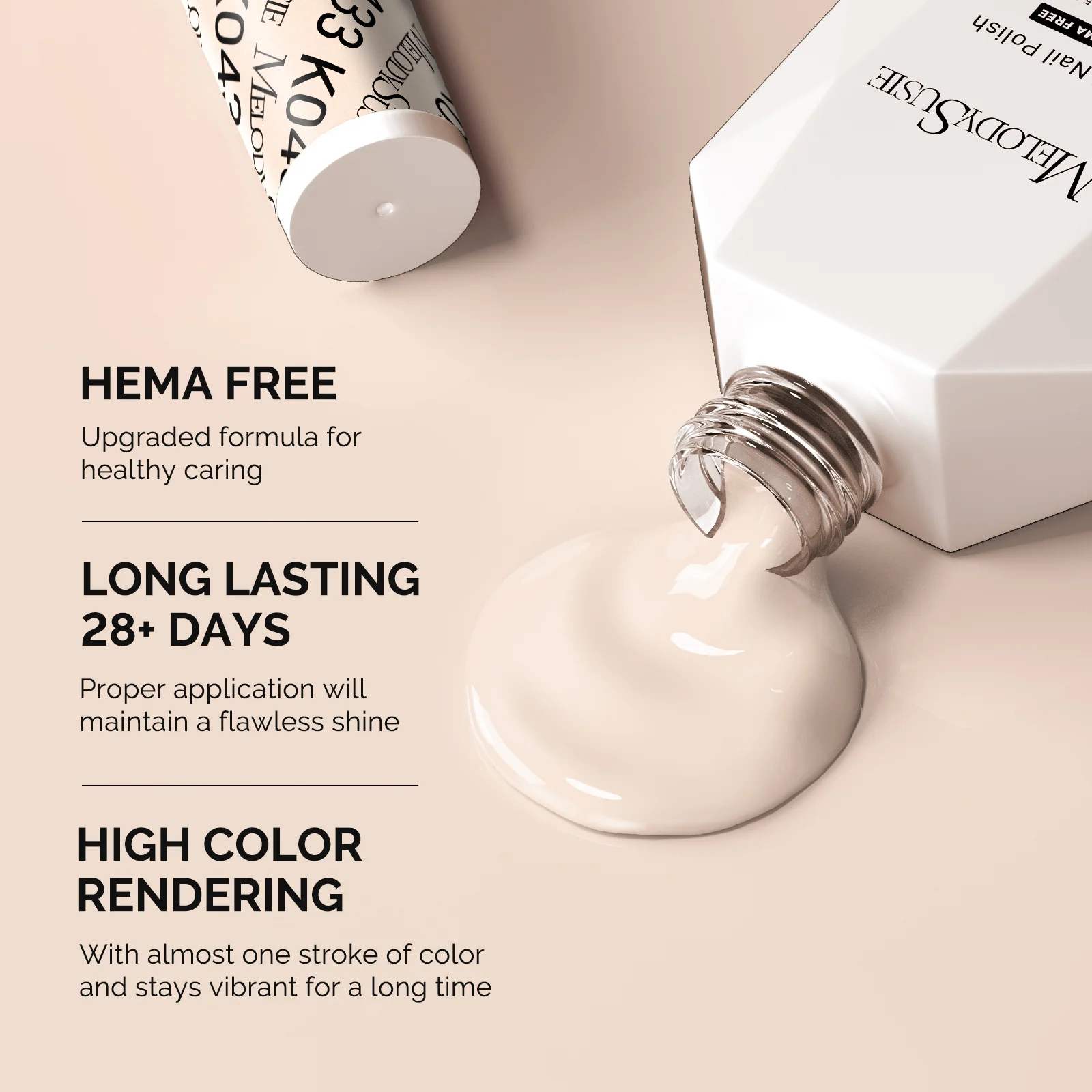 HEMA-Free UV Gel Nail Polish 0.5 fl oz/15ml - Thick Light Nude K0433
