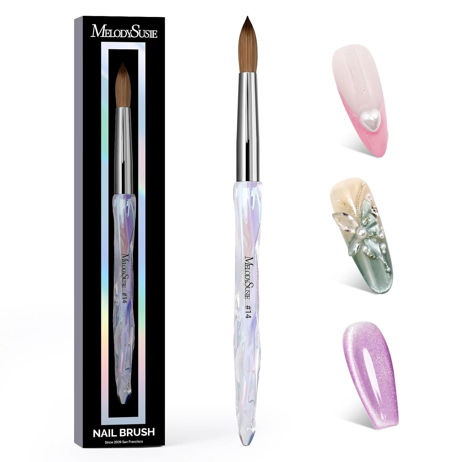100% Kolinsky Acrylic Nail Brush for Extension and 3D Sculpting