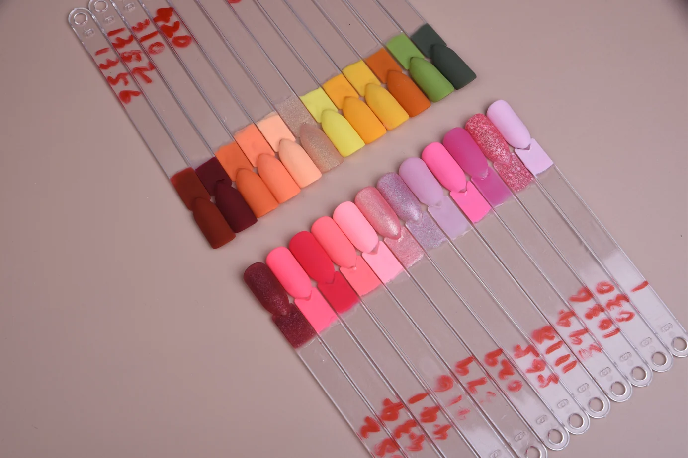 48 Pcs Transparent Acrylic Nail Display Sticks for Polish Swatches