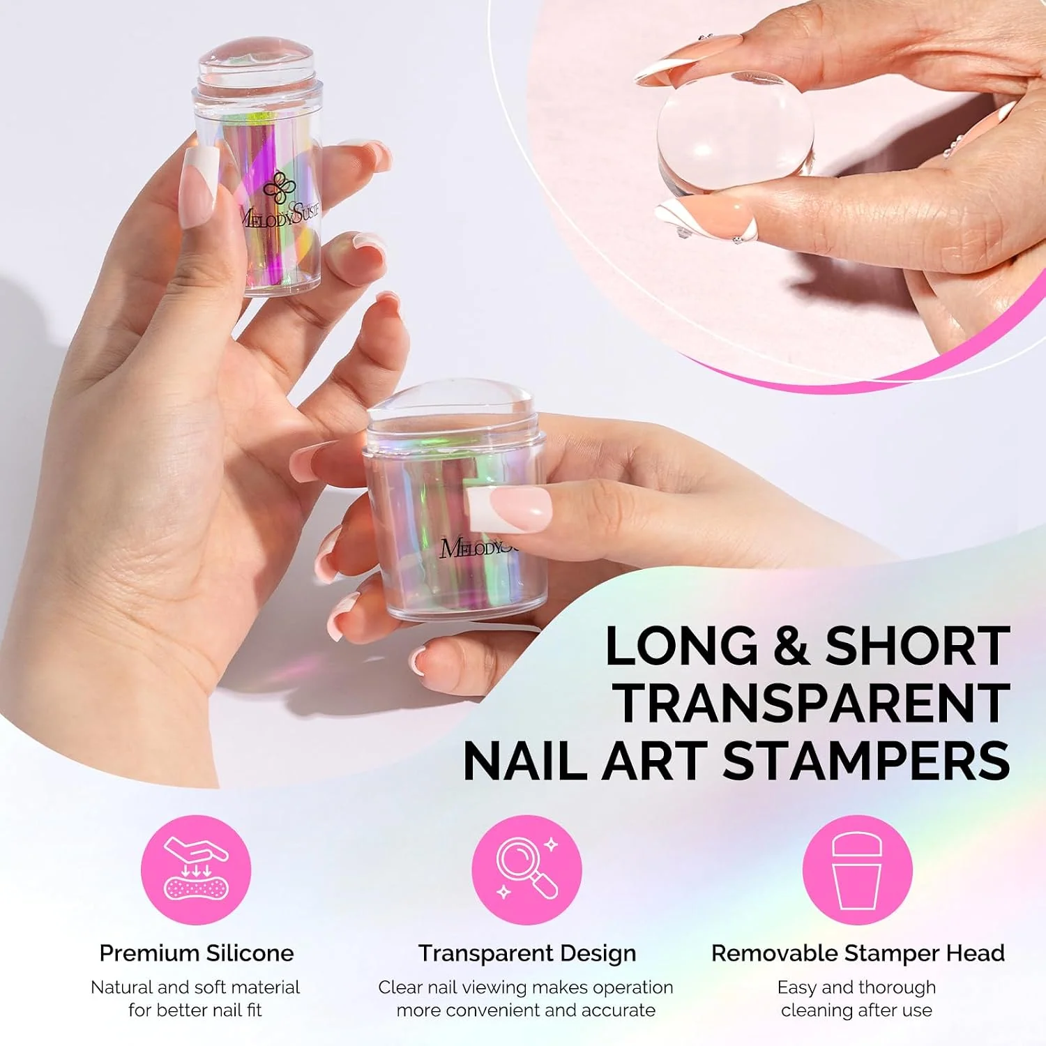 French Nail Stamper Kit 4PCS Aurora with Two Stamp Sizes