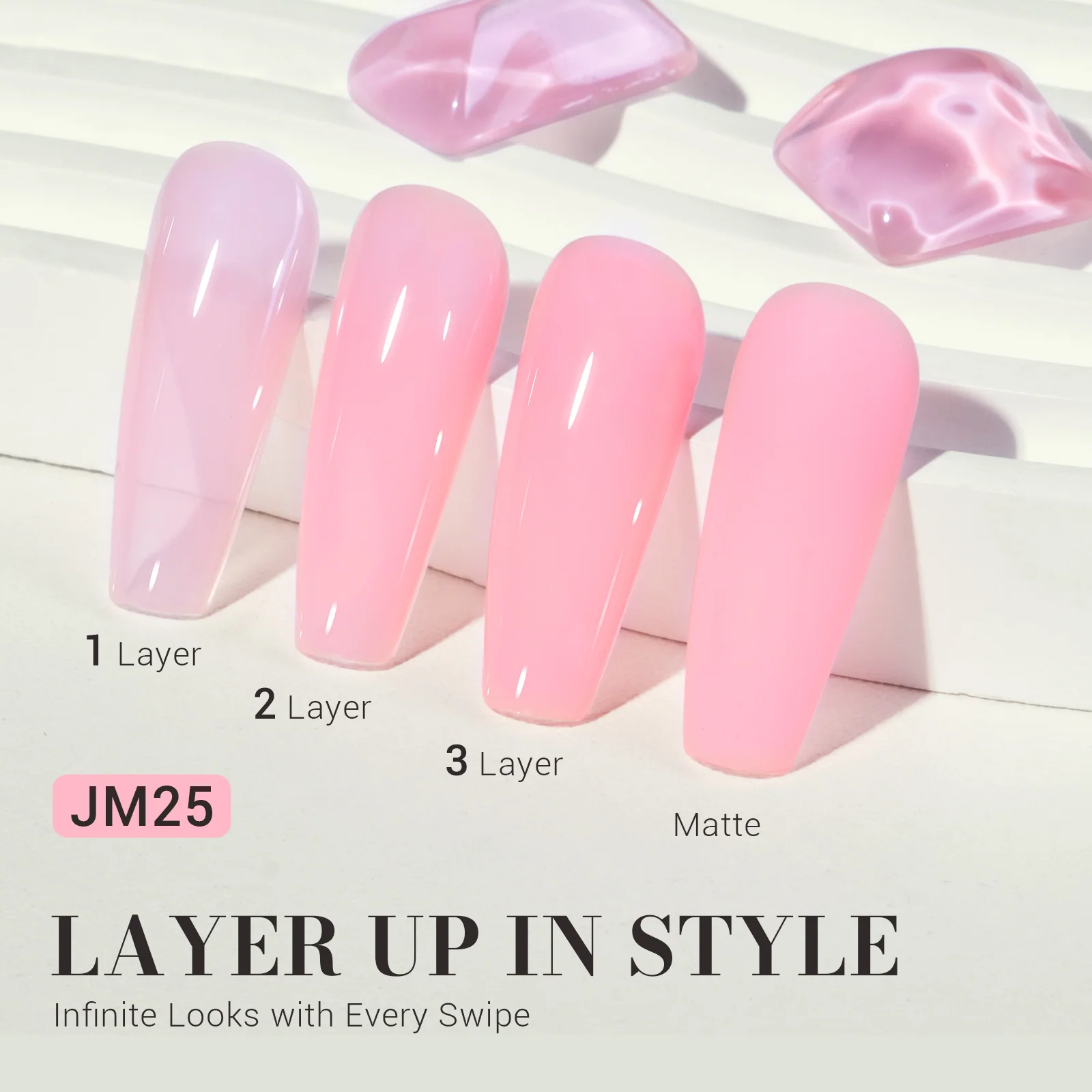 Jeweliver 果冻 TPO-Free 凝胶指甲油 0.5 fl oz/15ml - Pink JM25