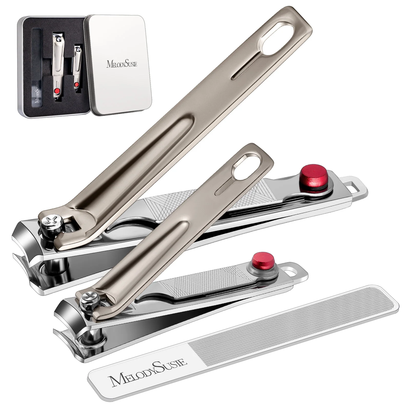 Melodysusie Stainless Steel Nail Clippers 3 in 1 Kit in Champagne