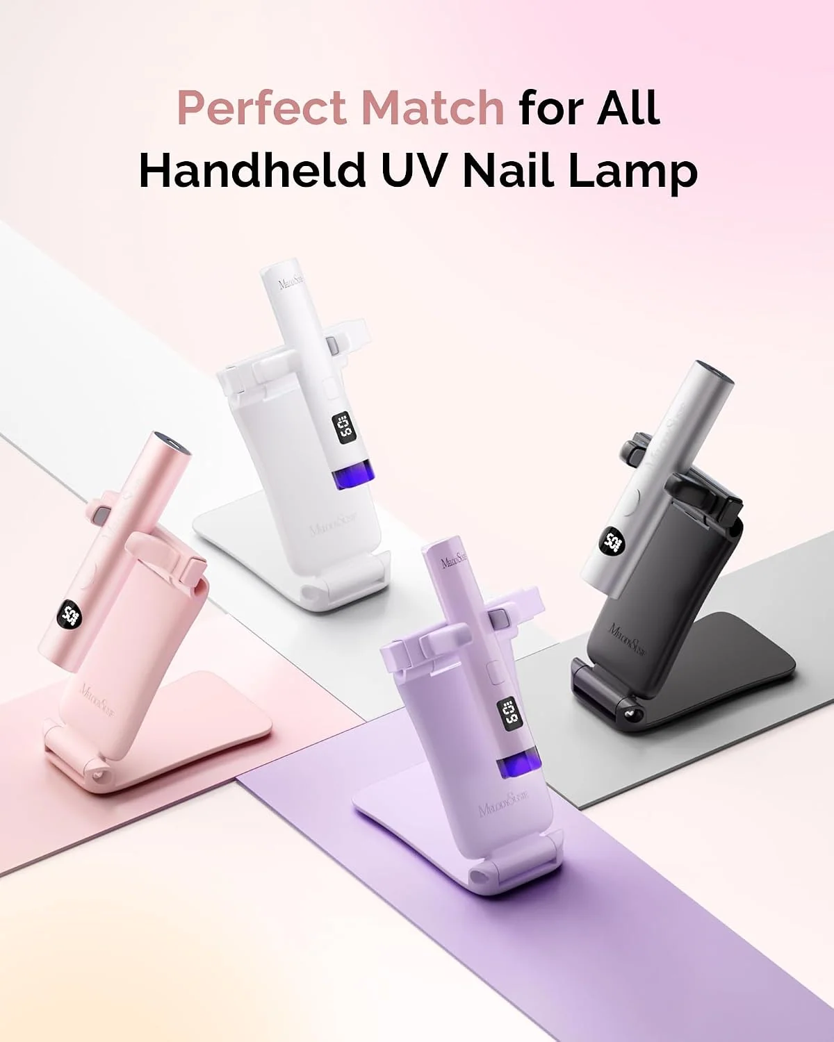 MelodySusie Nail Lamp Stand and Holder for Flash Cure Handheld UV Light