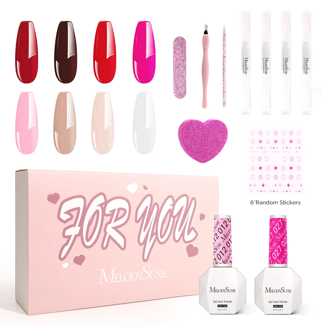 Lovely Sweetheart HEMA-Free Gel Nail Polish Gift Box with 8 Shades