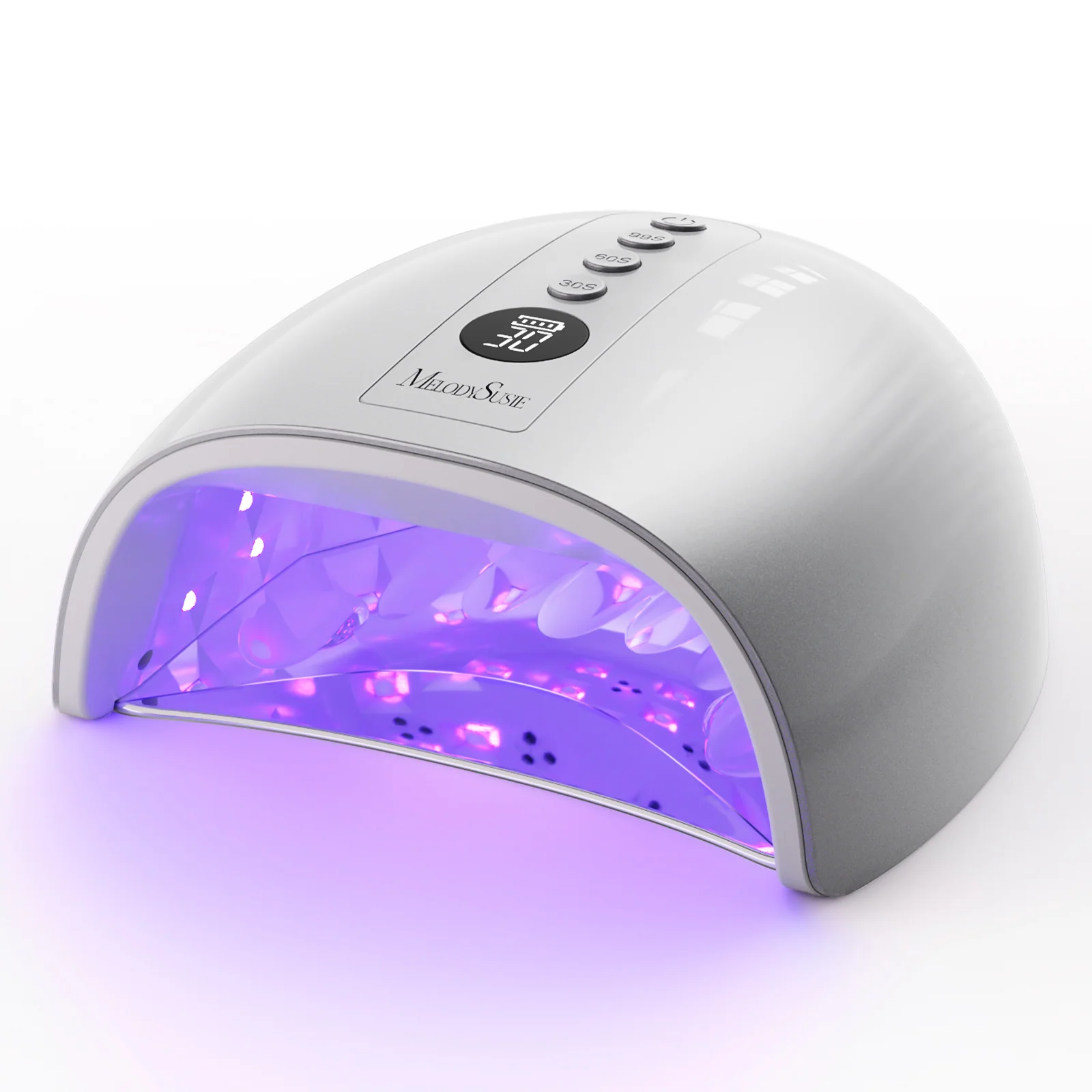 全新升级版 P-PLUS30GT 充电式无线 UV/LED 美甲灯，银色（Silver）
