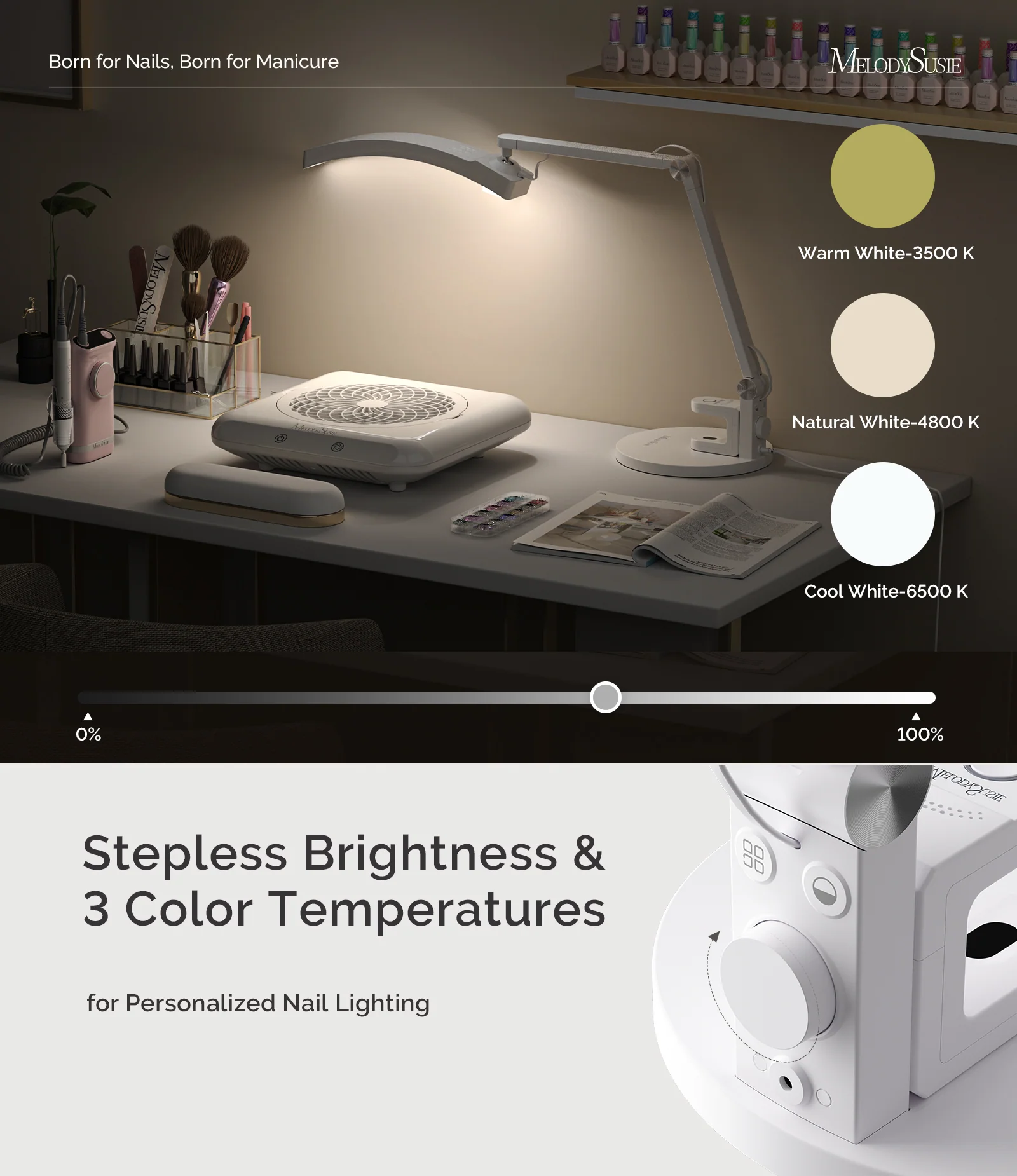 S-Pro29G Nail-Focused 3-Mode Manicure Table Lamp Pack for 7-9