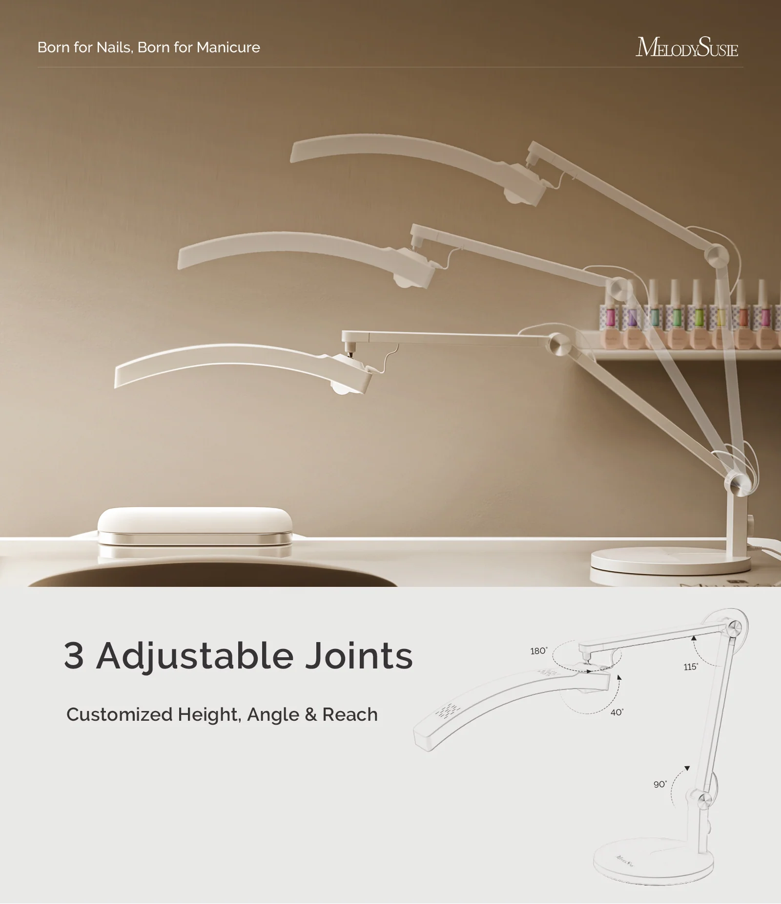 S-Pro25A Nail-Focused 3-Mode Manicure Table Lamp without Mini Nail Lamp