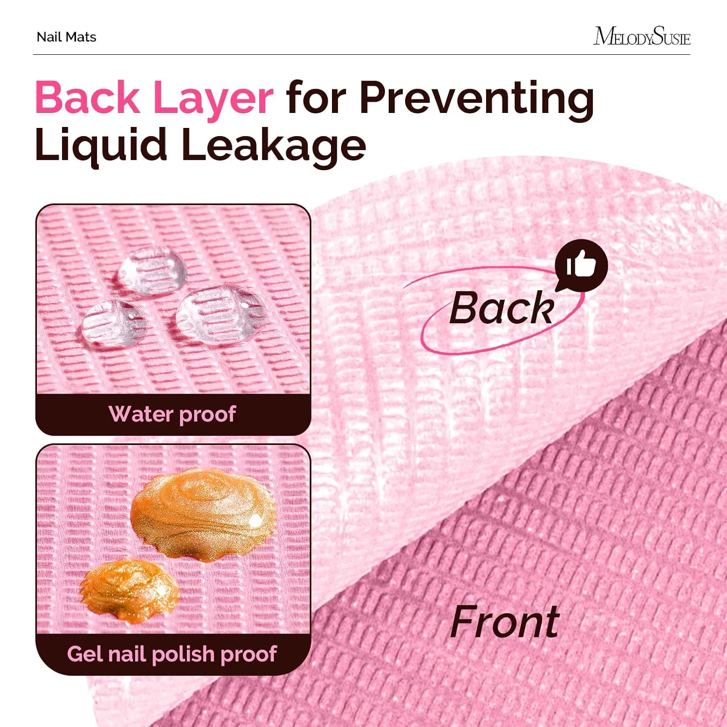 MelodySusie Disposable Nail Mats 3-Ply Absorbent Table Pads 50 Pcs