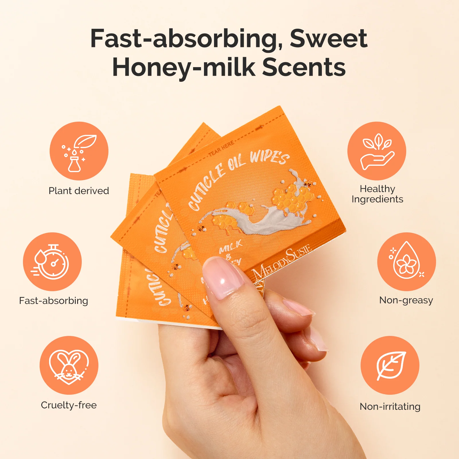 100Pcs Mini Cuticle Oil Wipes, Individually Packaged Nail Care Pads